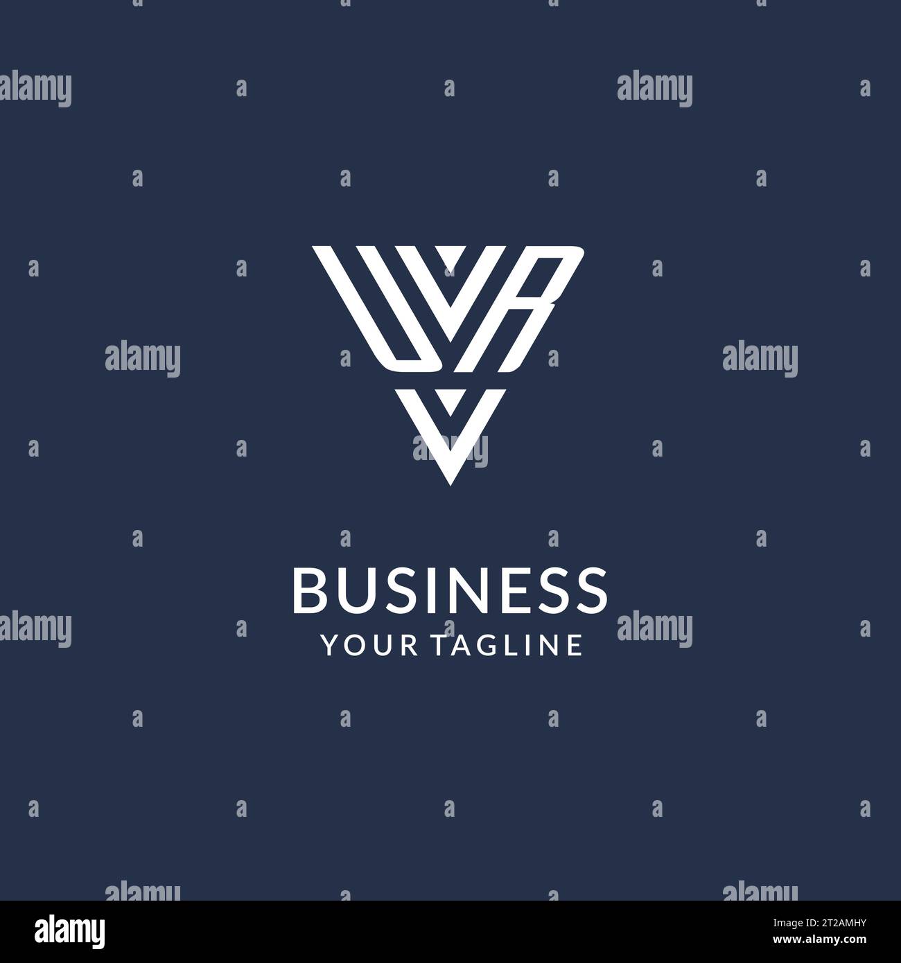 UR triangle monogram logo design ideas, creative initial letter logo with triangular shape logo vector Stock Vector