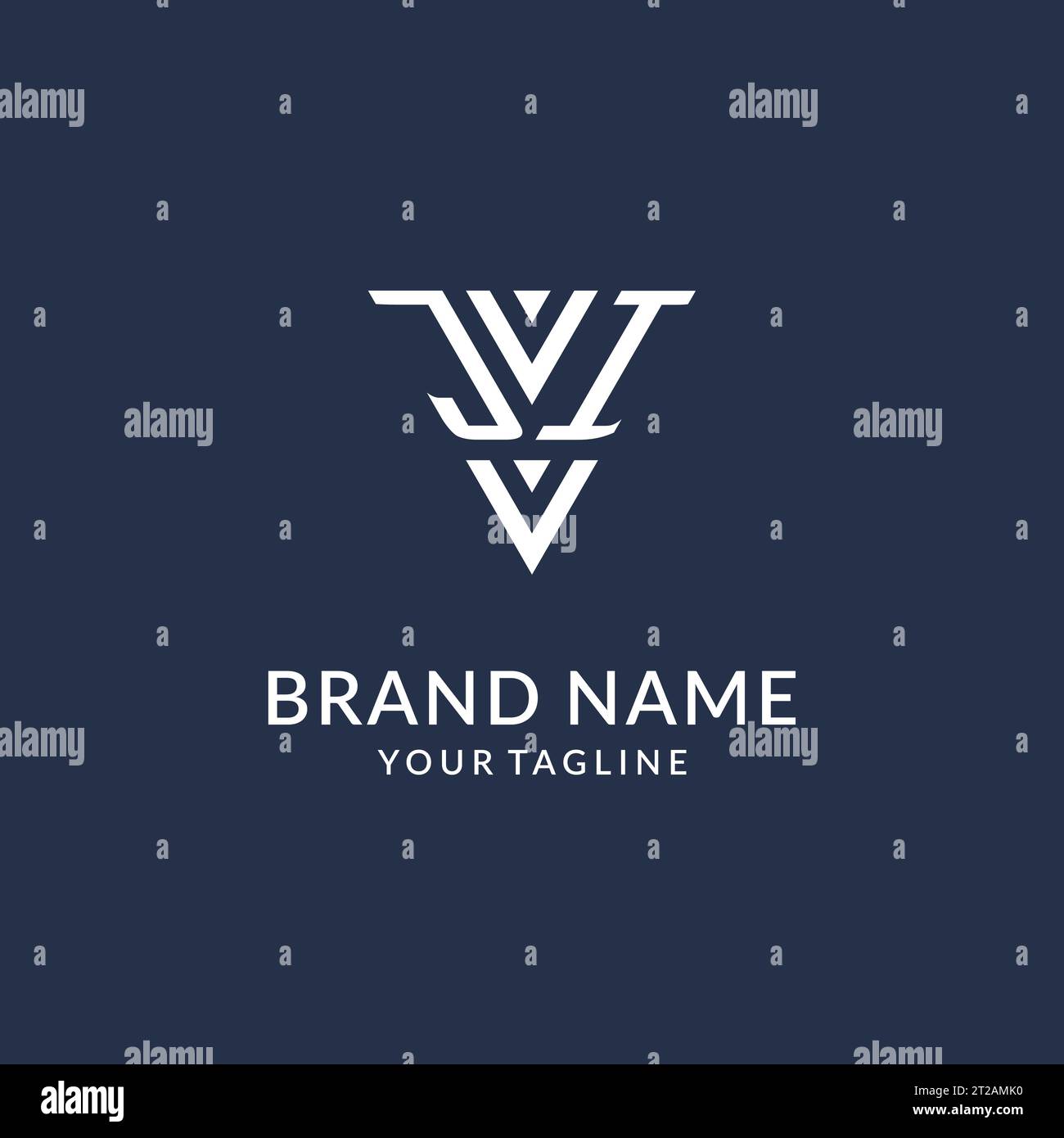 JI triangle monogram logo design ideas, creative initial letter logo with triangular shape logo vector Stock Vector