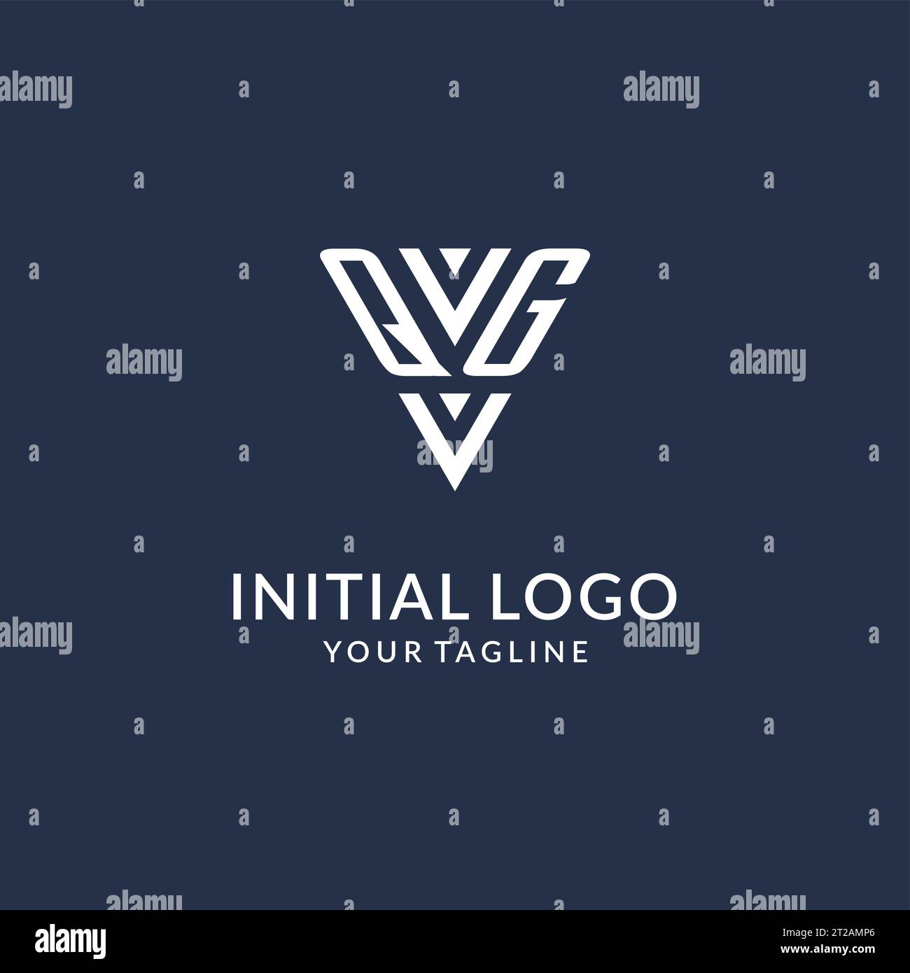 QG triangle monogram logo design ideas, creative initial letter logo with triangular shape logo vector Stock Vector