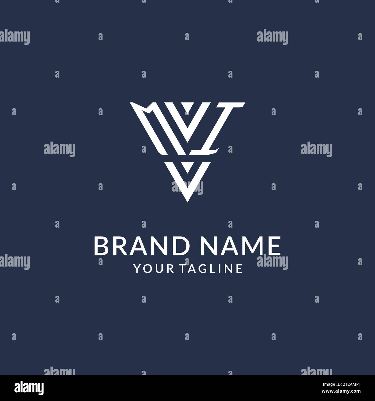 MI triangle monogram logo design ideas, creative initial letter logo with triangular shape logo vector Stock Vector