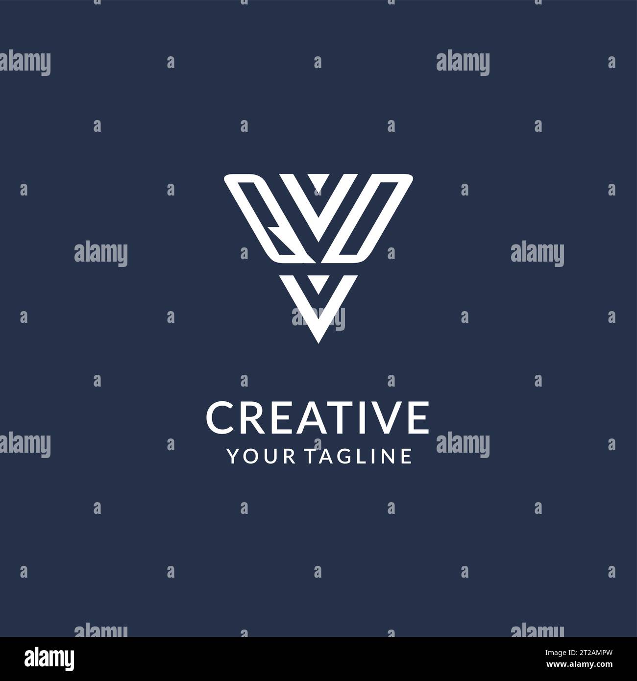QD triangle monogram logo design ideas, creative initial letter logo with triangular shape logo vector Stock Vector