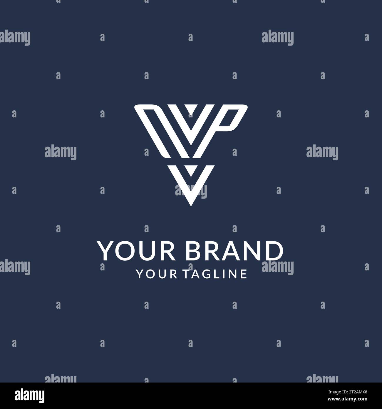 NP triangle monogram logo design ideas, creative initial letter logo with triangular shape logo vector Stock Vector