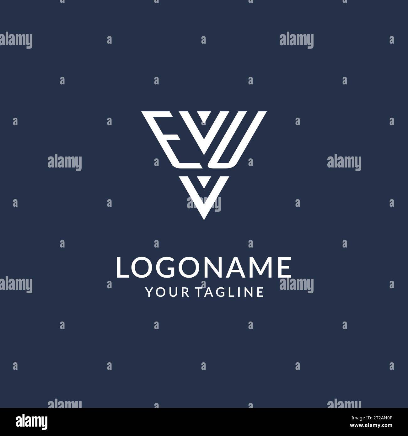 EU triangle monogram logo design ideas, creative initial letter logo with triangular shape logo vector Stock Vector