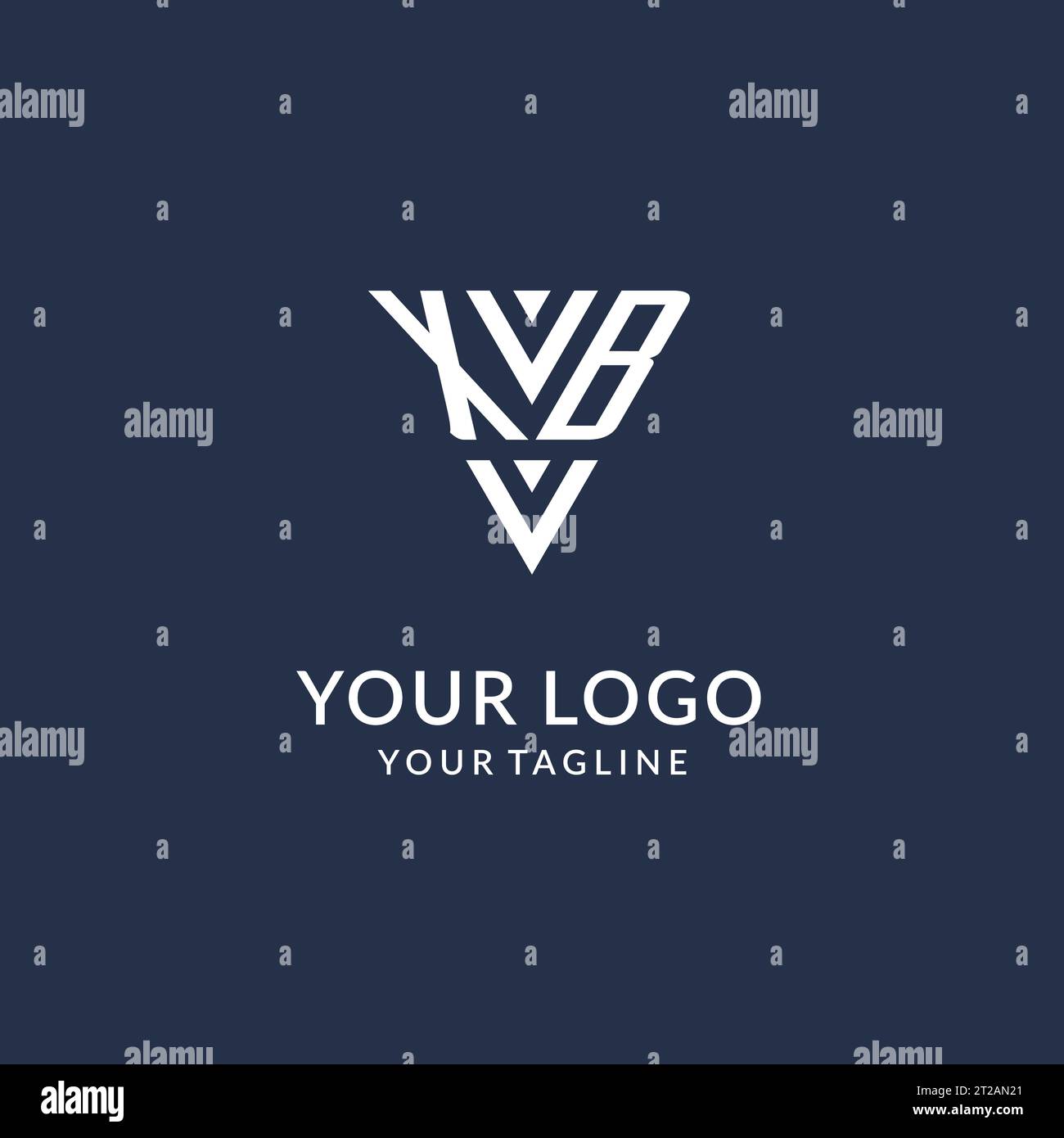 XB triangle monogram logo design ideas, creative initial letter logo with triangular shape logo vector Stock Vector