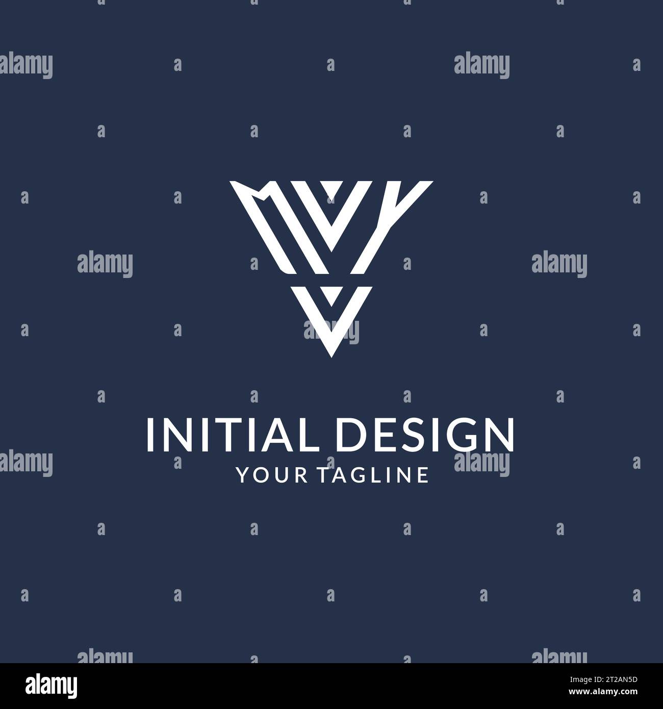 MY triangle monogram logo design ideas, creative initial letter logo with triangular shape logo vector Stock Vector