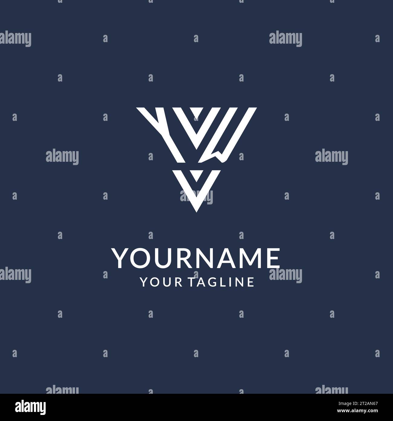 YW triangle monogram logo design ideas, creative initial letter logo with triangular shape logo vector Stock Vector
