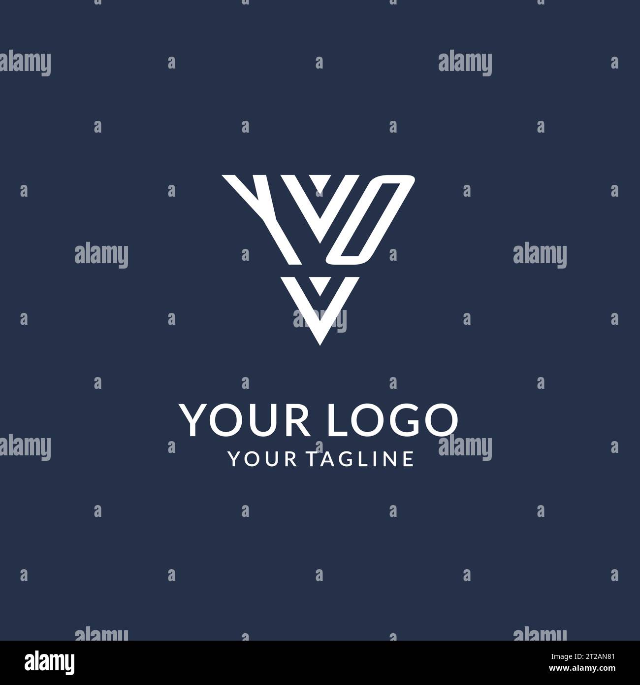 YO triangle monogram logo design ideas, creative initial letter logo with triangular shape logo vector Stock Vector