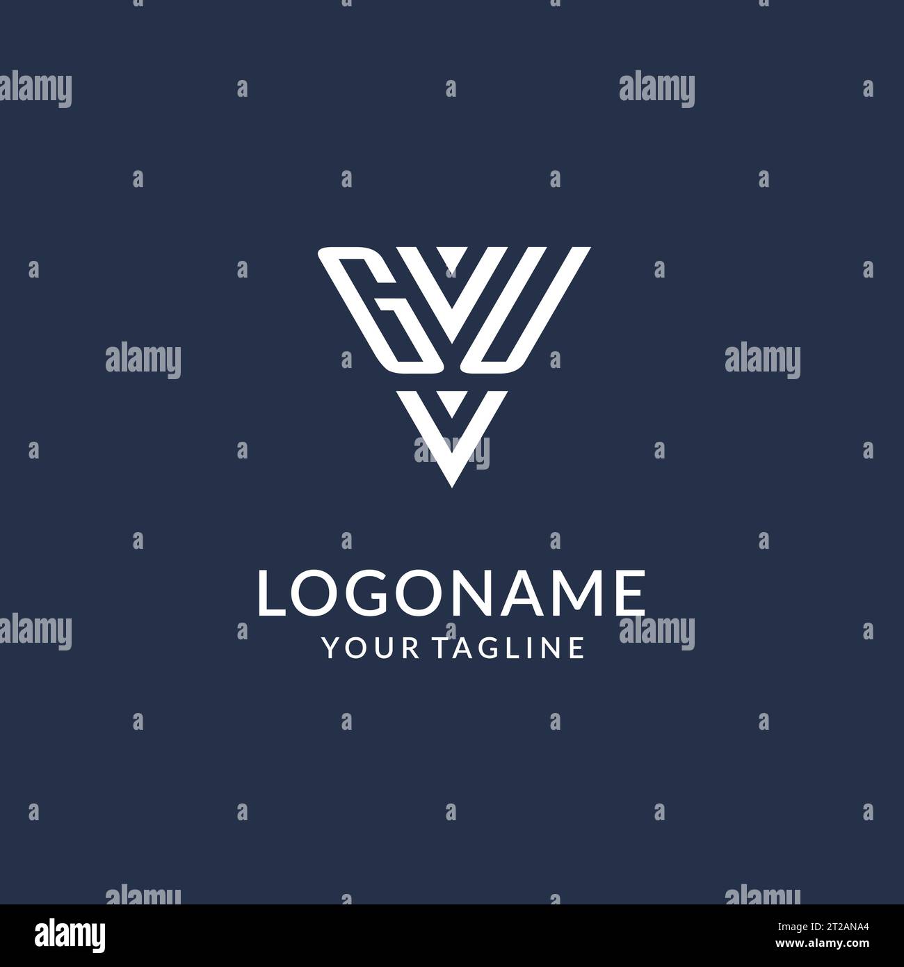 GU triangle monogram logo design ideas, creative initial letter logo with triangular shape logo vector Stock Vector