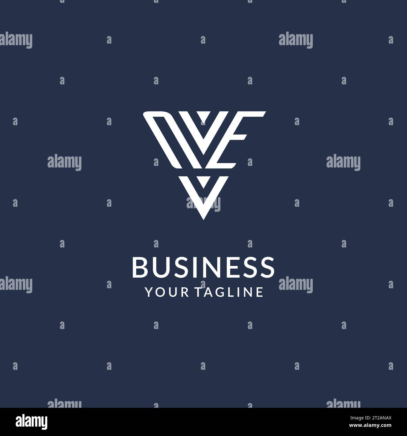 NE triangle monogram logo design ideas, creative initial letter logo with triangular shape logo vector Stock Vector