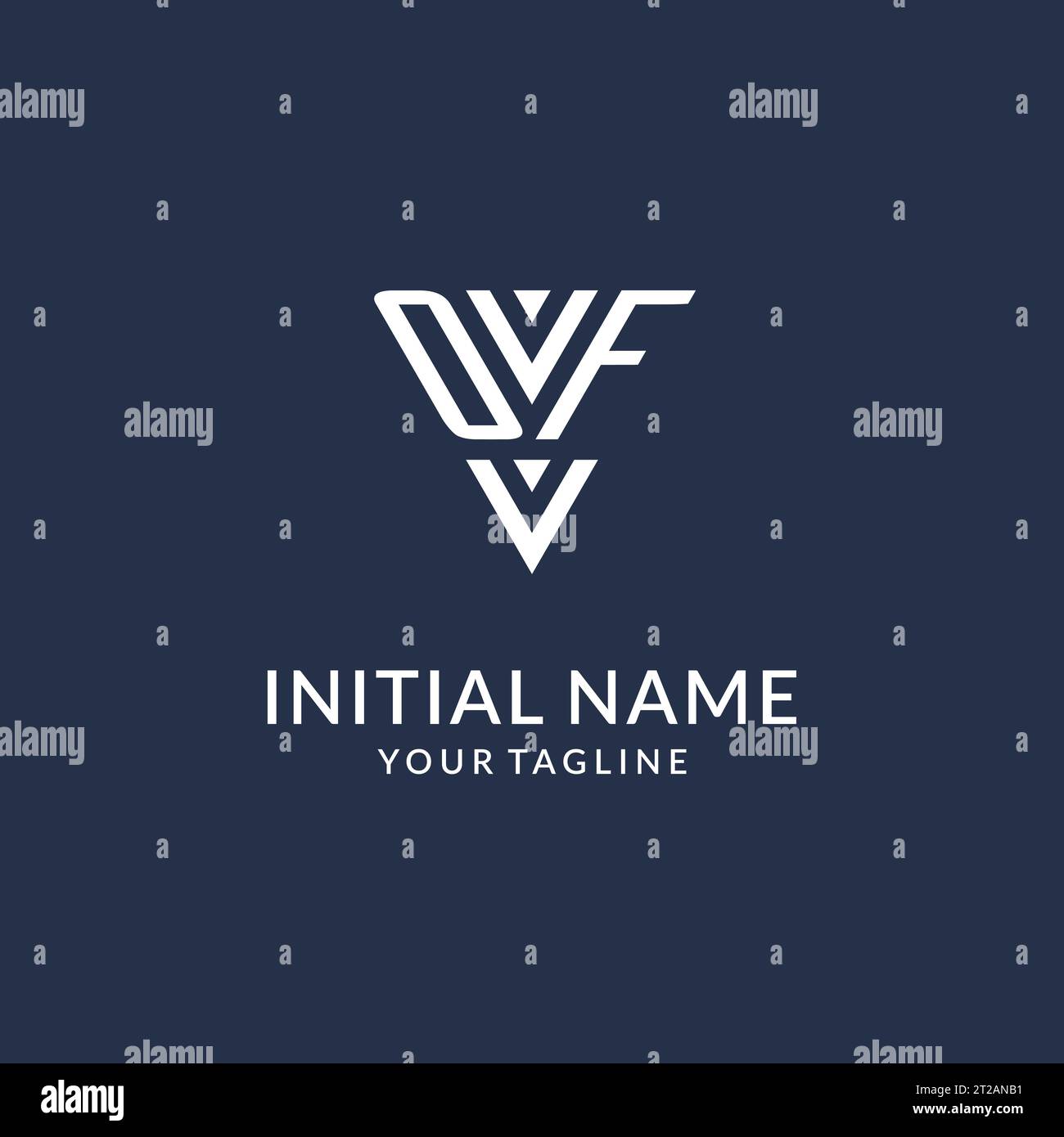 OF triangle monogram logo design ideas, creative initial letter logo with triangular shape logo vector Stock Vector