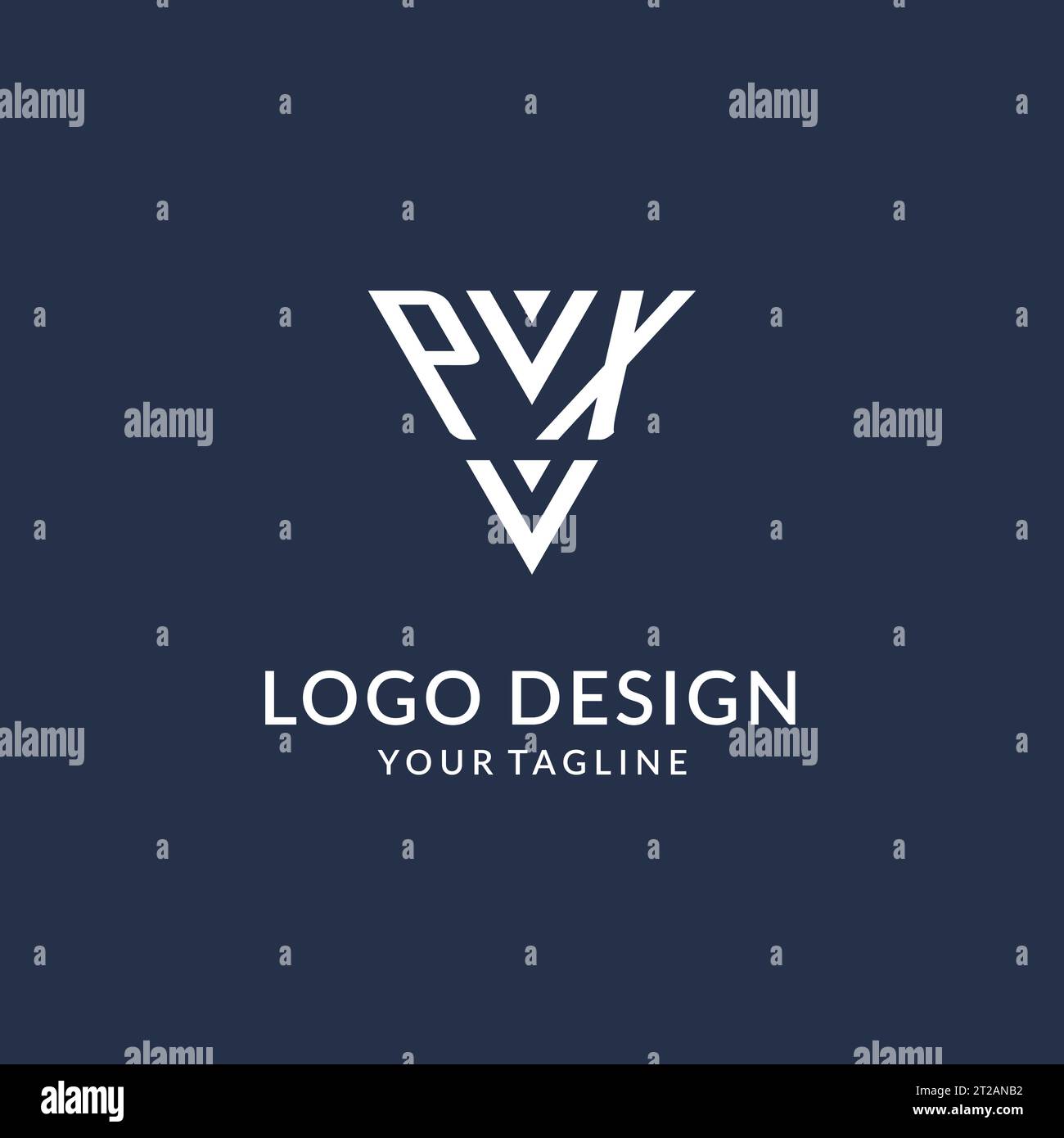 PX triangle monogram logo design ideas, creative initial letter logo with triangular shape logo vector Stock Vector