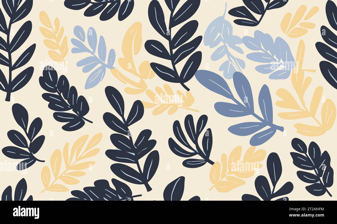 Floral pattern made from abstract organic leaf shapes. Seamless modern pattern Stock Vector