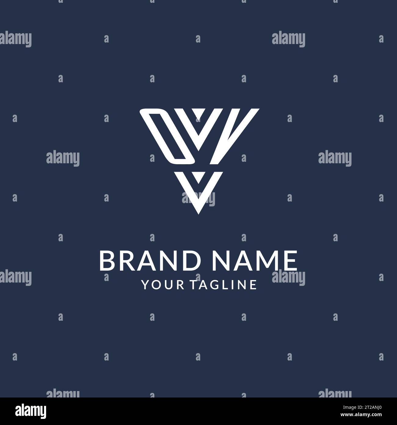 OV triangle monogram logo design ideas, creative initial letter logo with triangular shape logo vector Stock Vector
