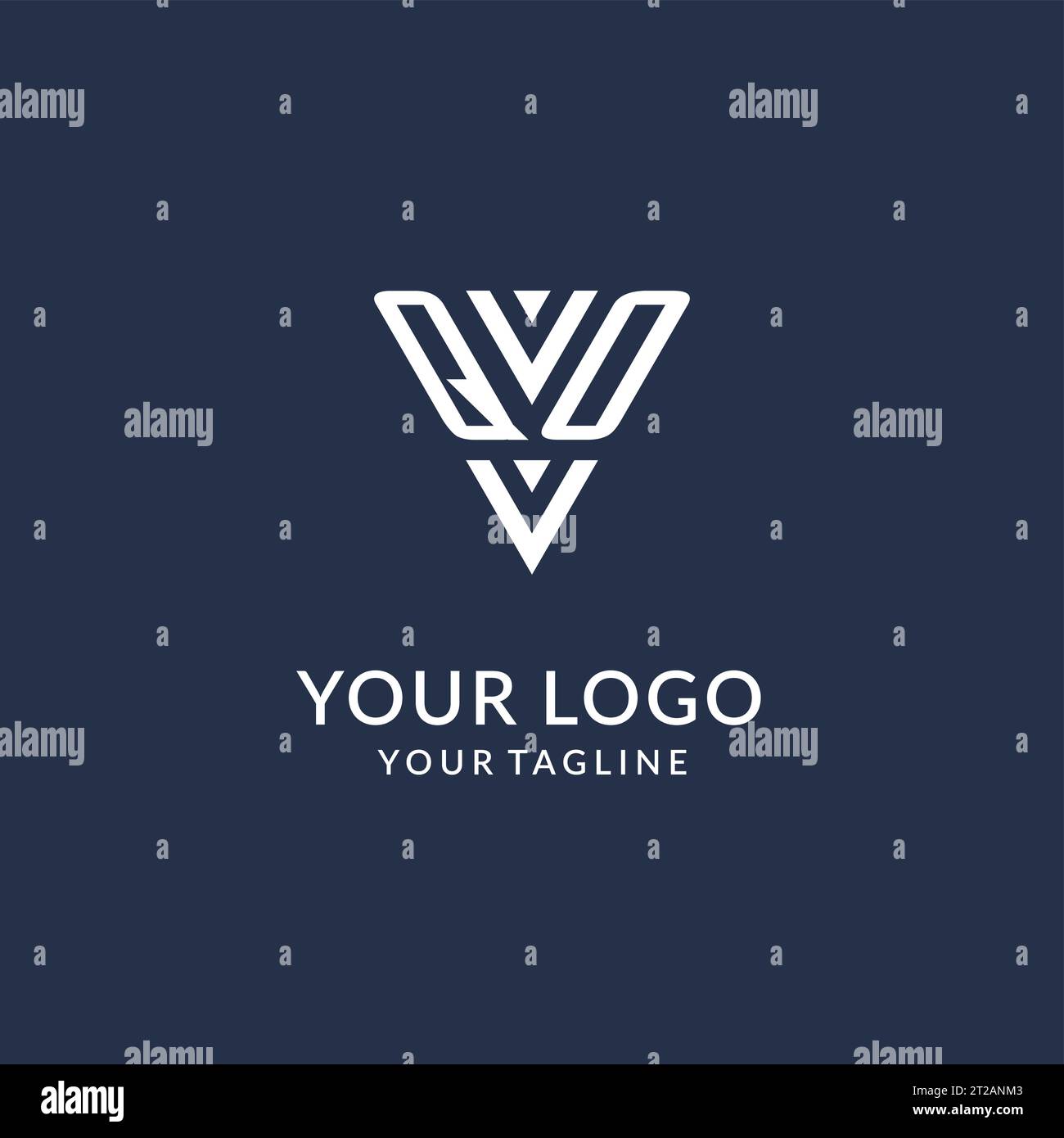 QO triangle monogram logo design ideas, creative initial letter logo with triangular shape logo vector Stock Vector