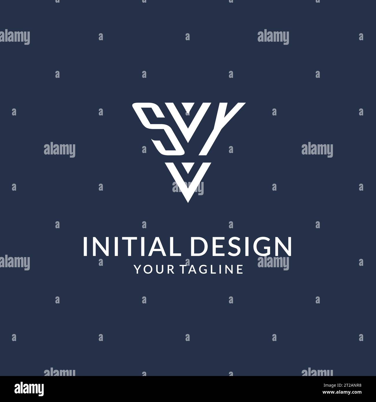 SY triangle monogram logo design ideas, creative initial letter logo with triangular shape logo vector Stock Vector