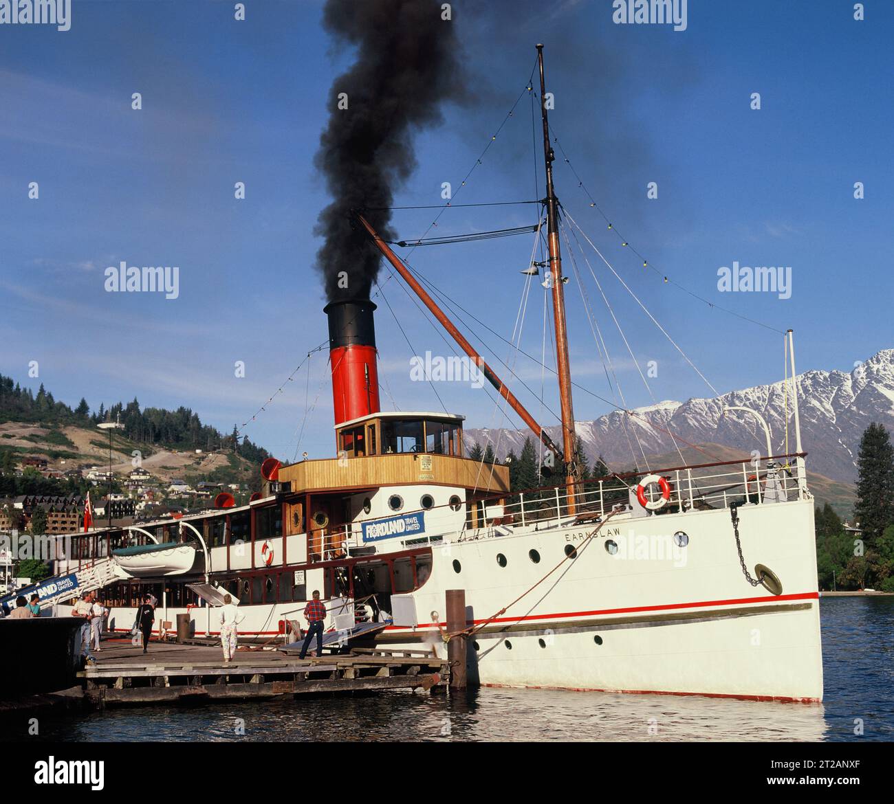 New Zealand. Central Otago. Queenstown. Lake Wakatipu. TSS Earnslaw steam ship. Stock Photo