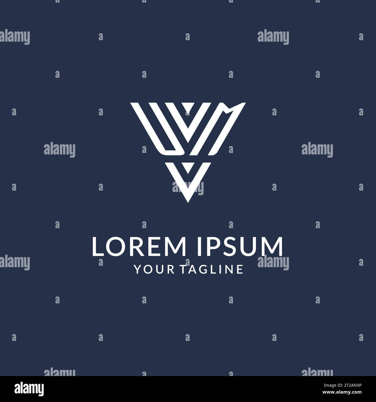 UM triangle monogram logo design ideas, creative initial letter logo with triangular shape logo vector Stock Vector