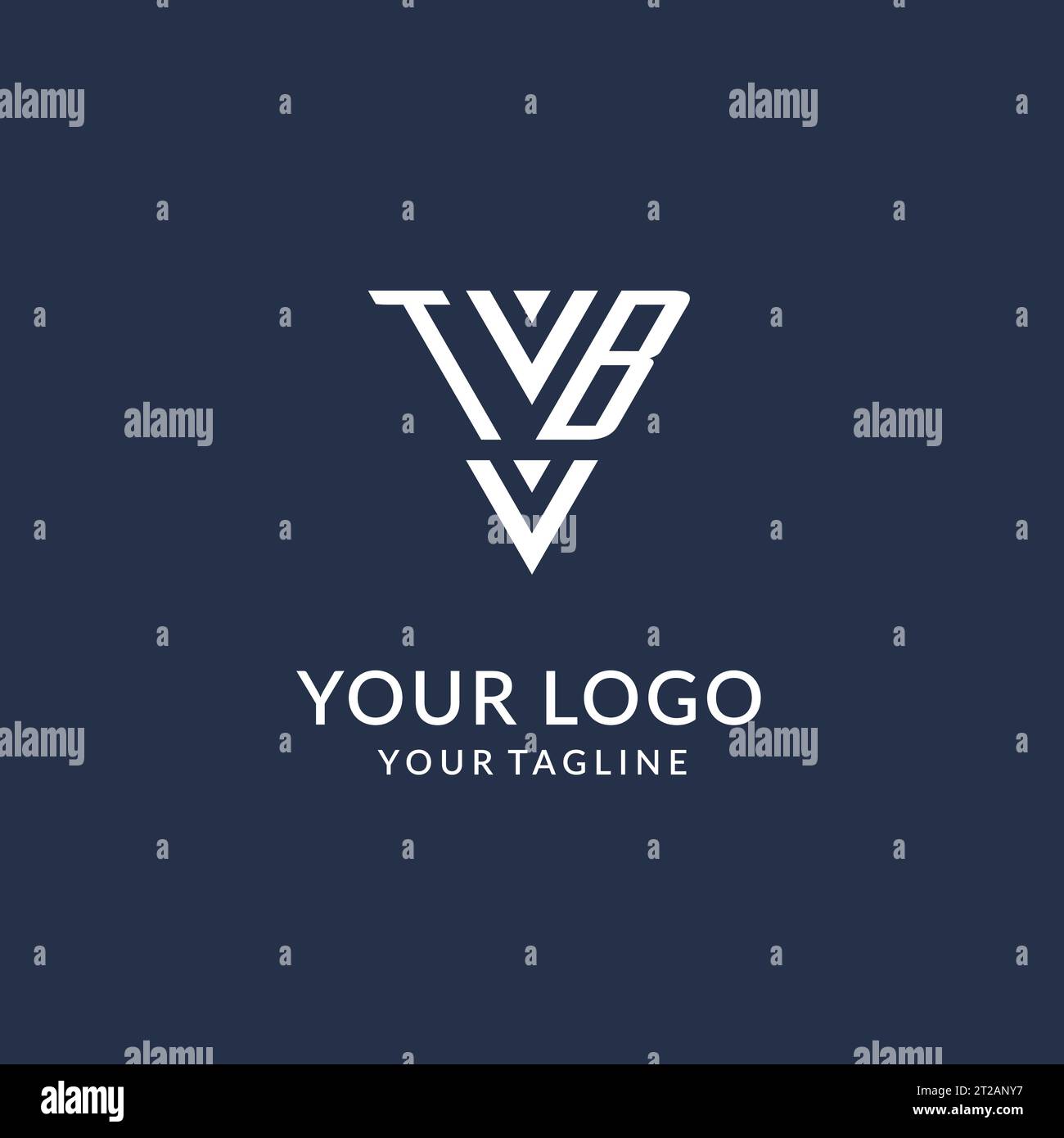 TB triangle monogram logo design ideas, creative initial letter logo with triangular shape logo vector Stock Vector