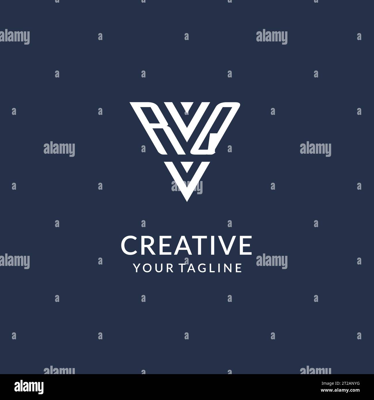 RQ triangle monogram logo design ideas, creative initial letter logo with triangular shape logo vector Stock Vector