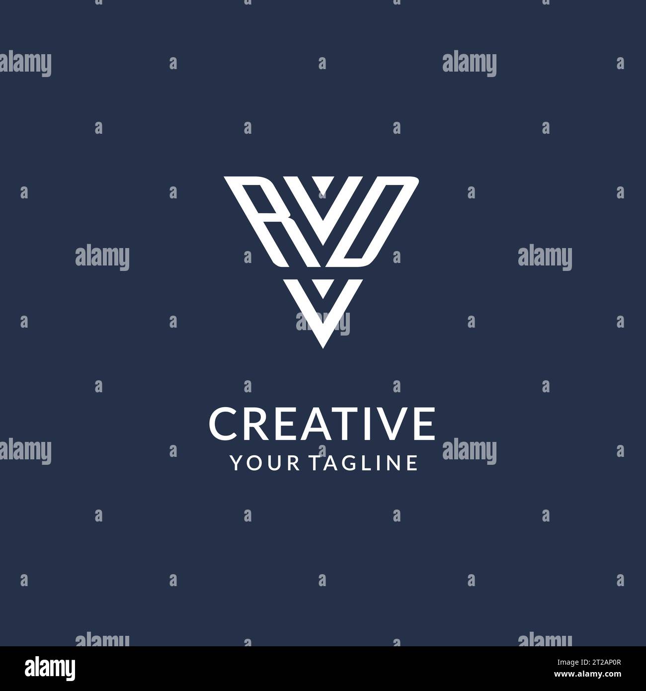 RD triangle monogram logo design ideas, creative initial letter logo with triangular shape logo vector Stock Vector