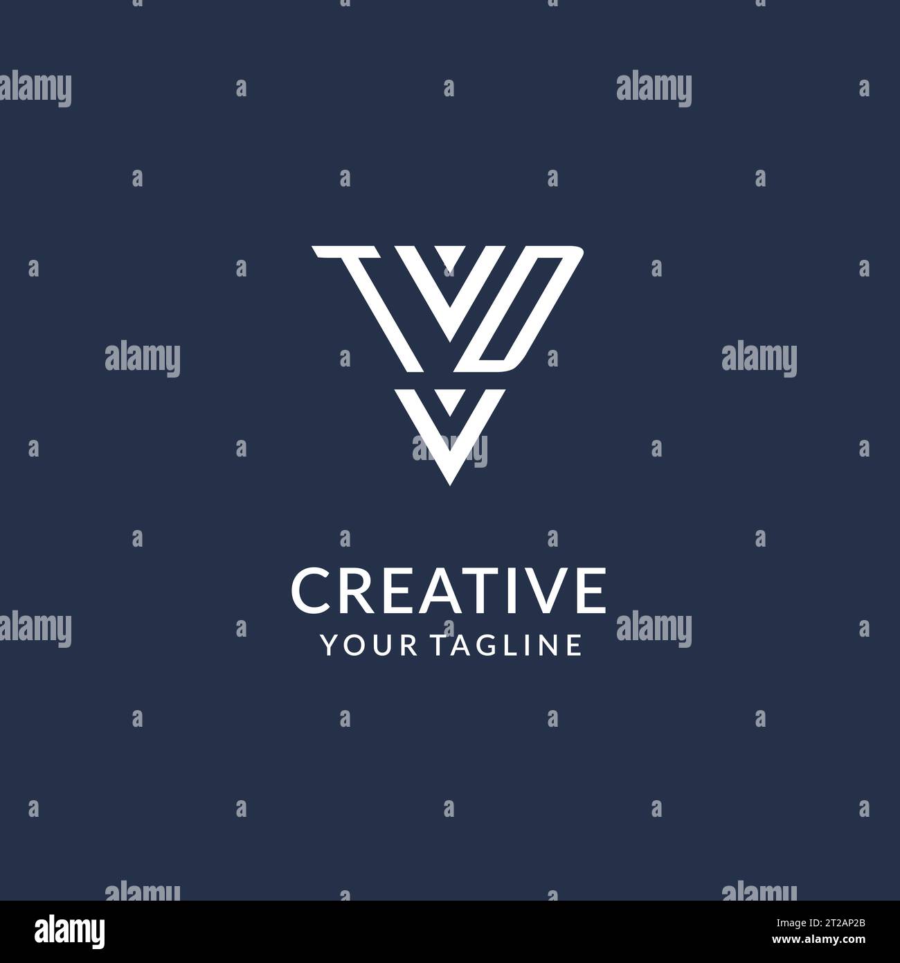 TD triangle monogram logo design ideas, creative initial letter logo with triangular shape logo vector Stock Vector