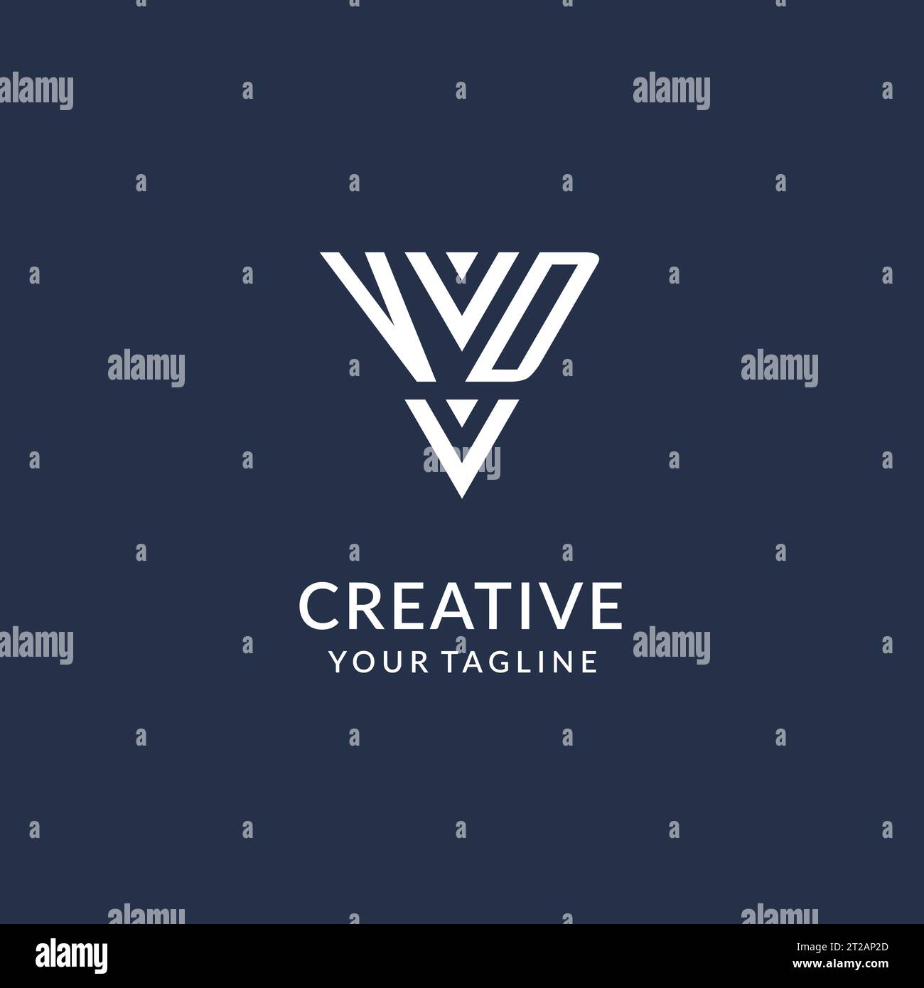 VD triangle monogram logo design ideas, creative initial letter logo with triangular shape logo vector Stock Vector