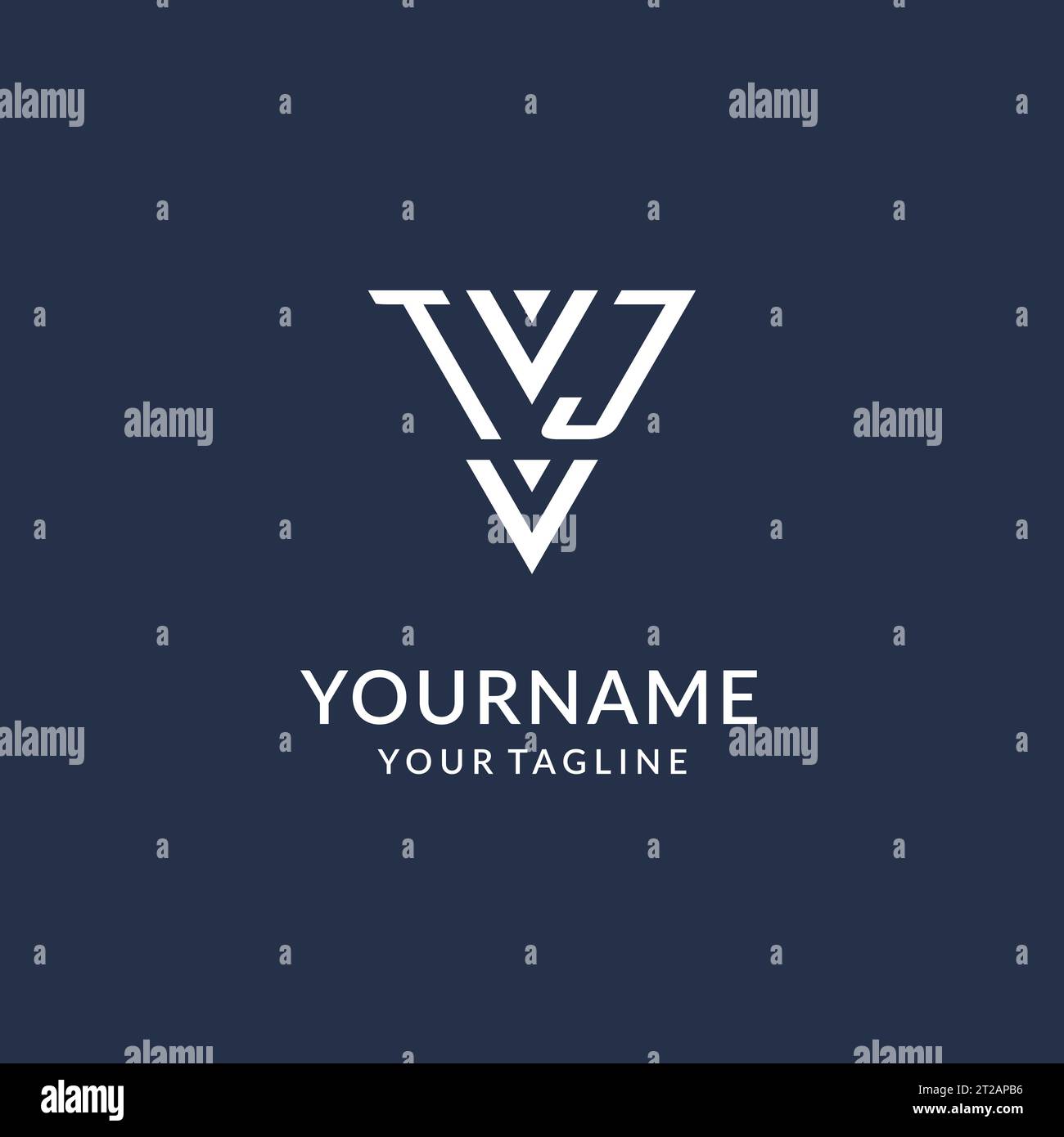 TJ triangle monogram logo design ideas, creative initial letter logo with triangular shape logo vector Stock Vector