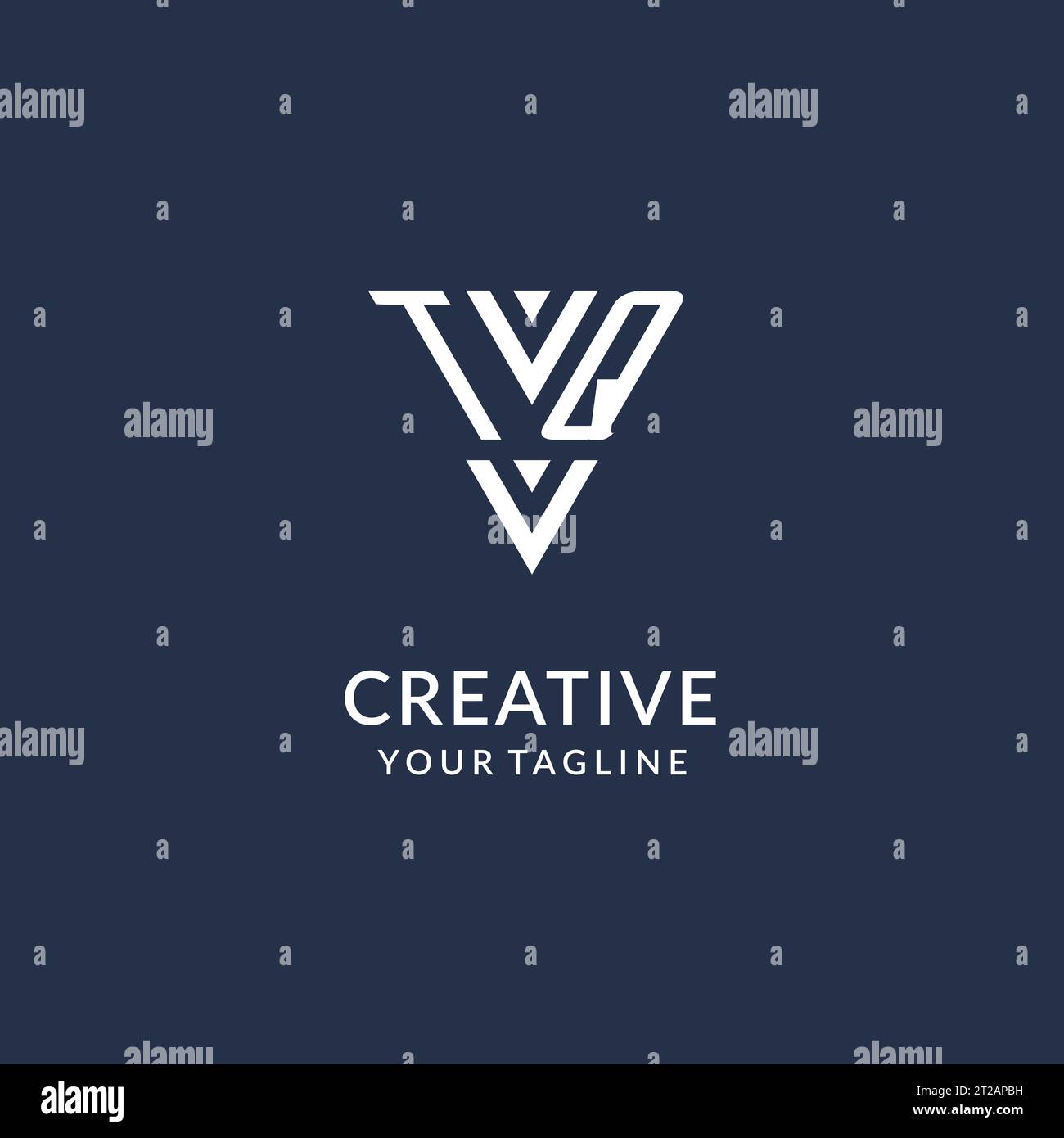 TQ triangle monogram logo design ideas, creative initial letter logo with triangular shape logo vector Stock Vector