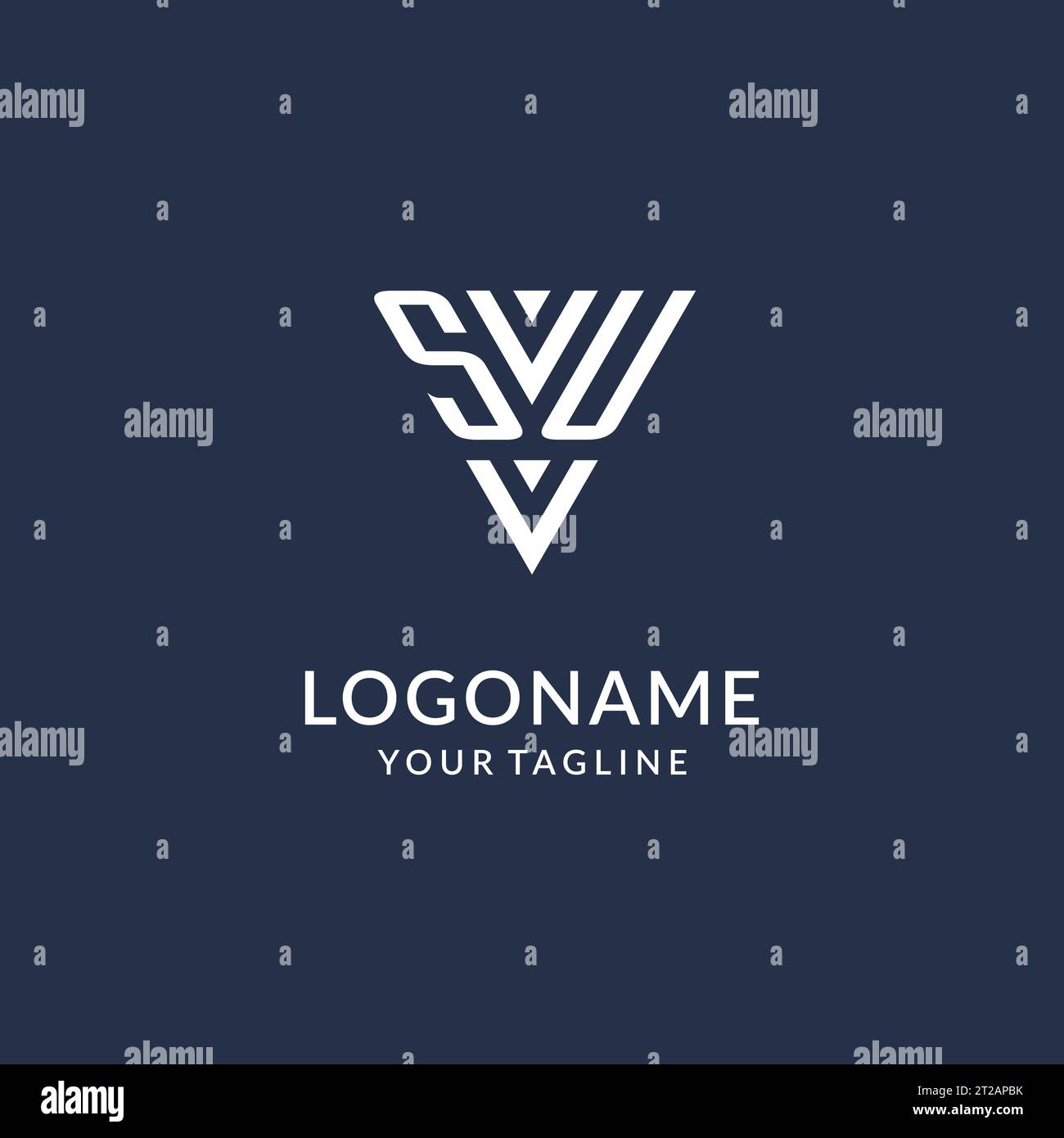 SU triangle monogram logo design ideas, creative initial letter logo with triangular shape logo vector Stock Vector