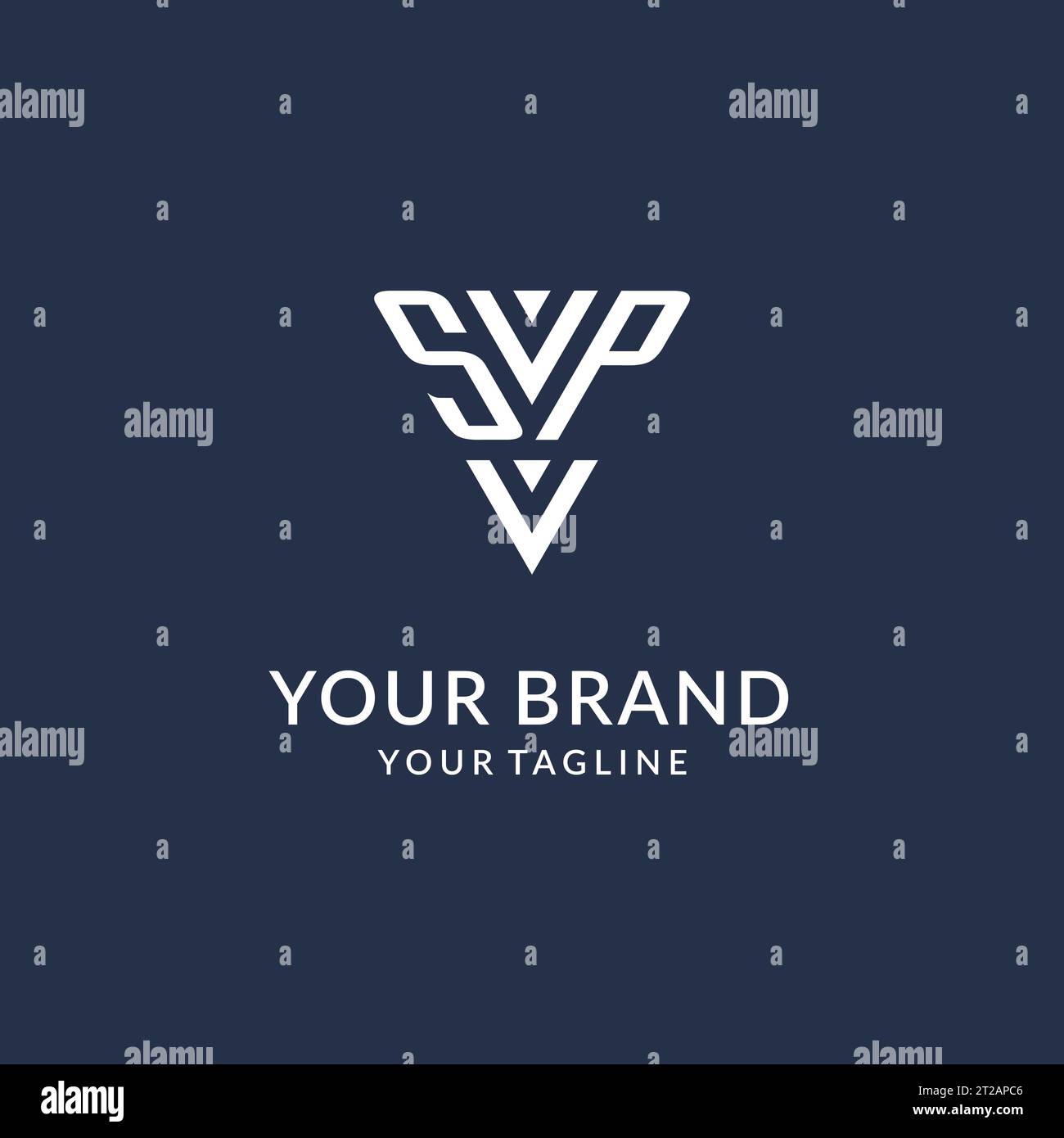 SP triangle monogram logo design ideas, creative initial letter logo with triangular shape logo vector Stock Vector