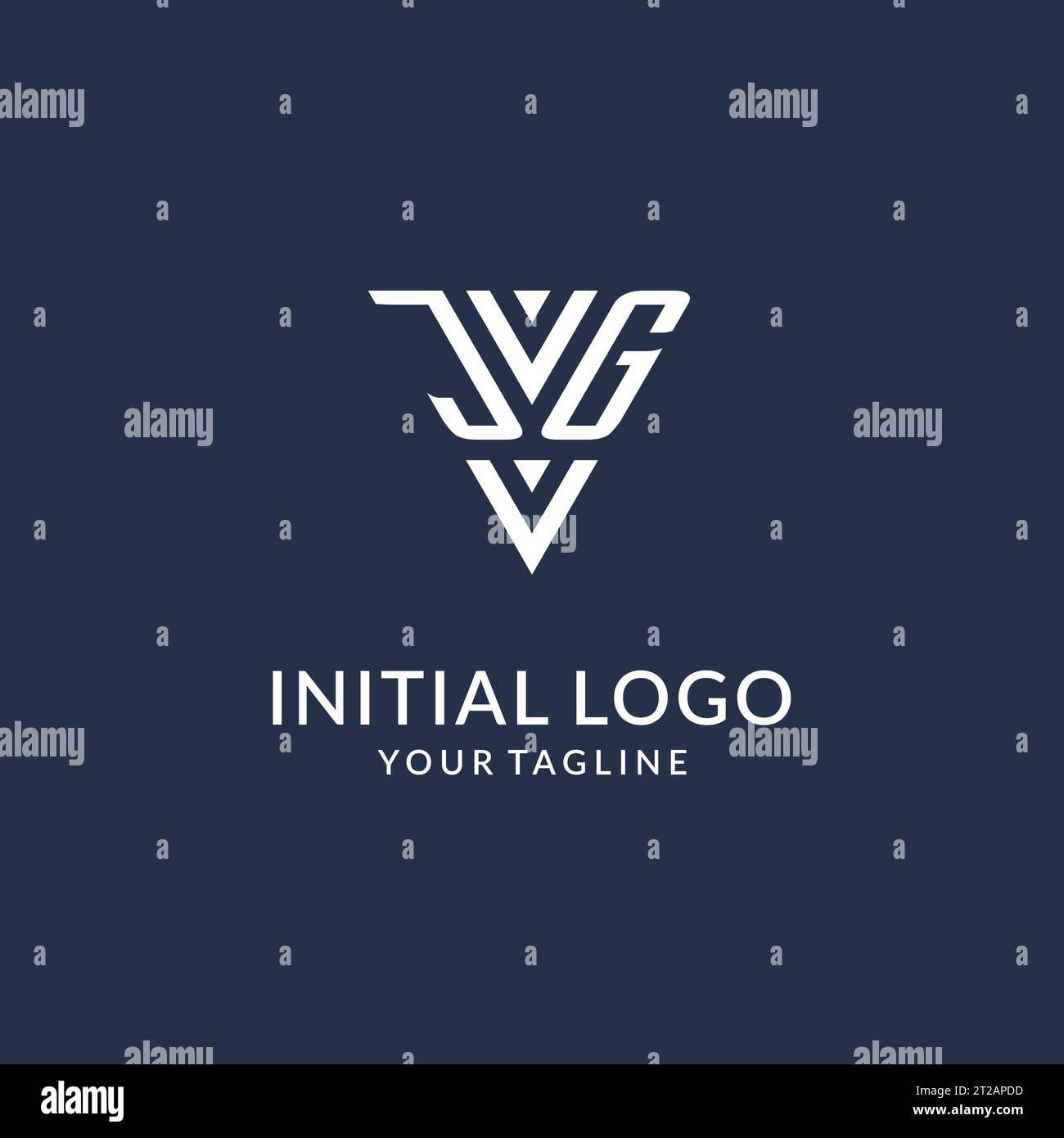 JG triangle monogram logo design ideas, creative initial letter logo with triangular shape logo vector Stock Vector