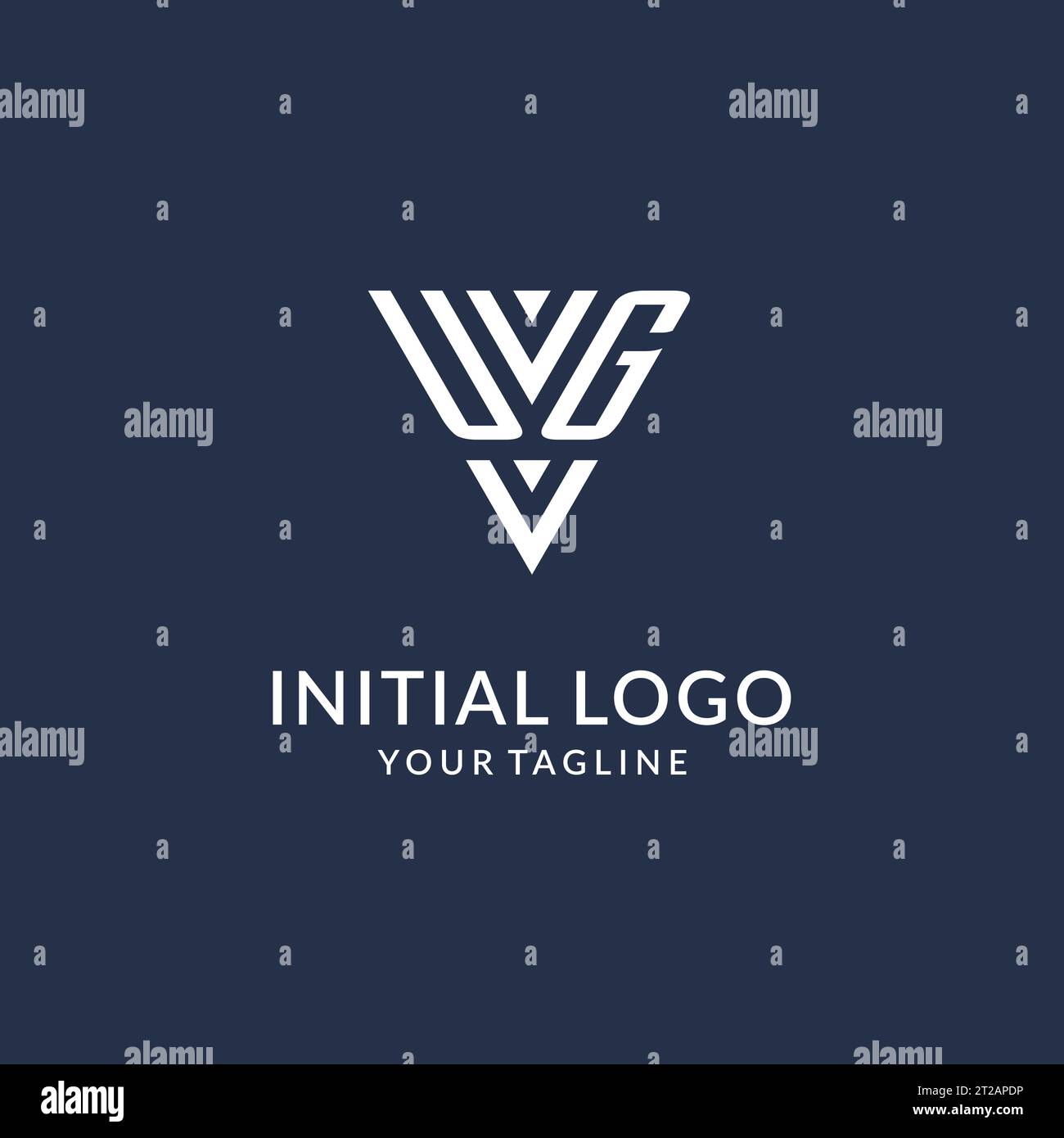 UG triangle monogram logo design ideas, creative initial letter logo with triangular shape logo vector Stock Vector