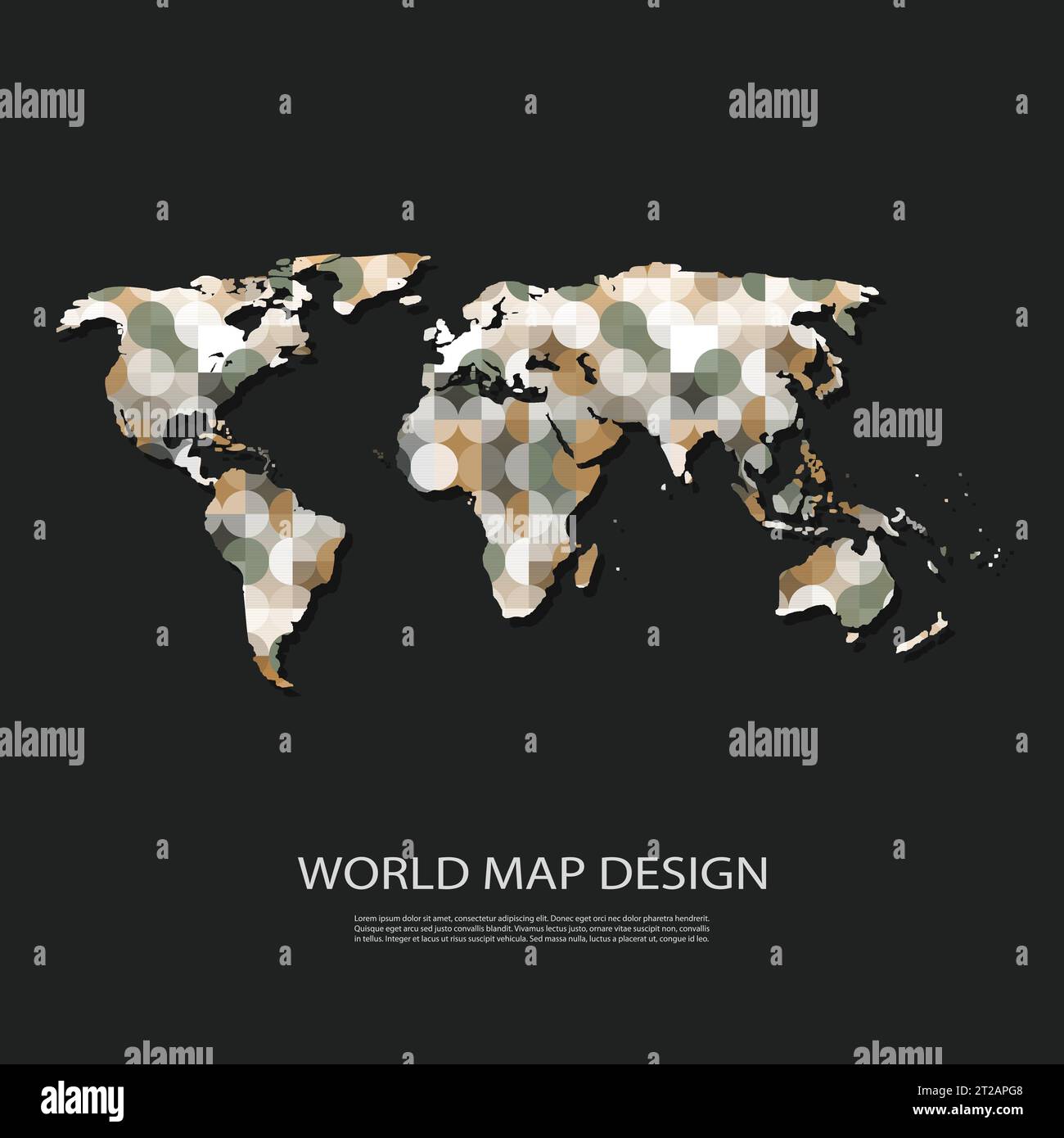 Abstract World Map Background Design in Editable Vector Format Stock ...