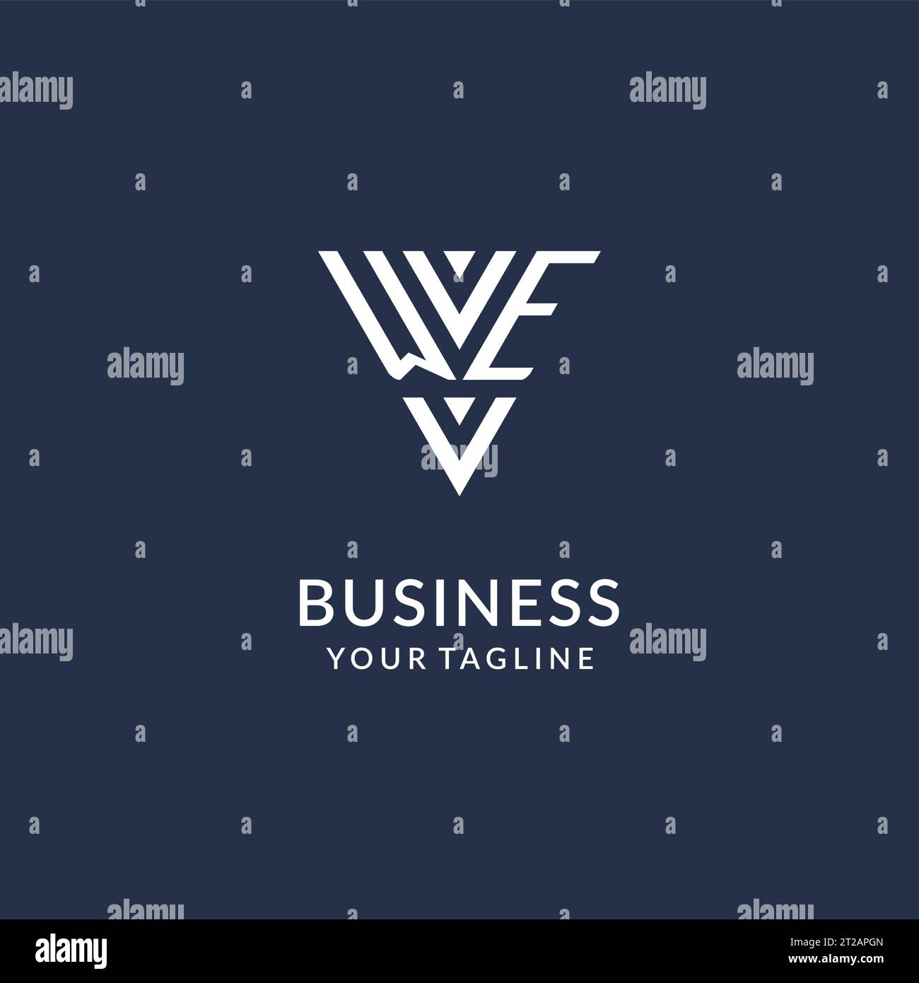 WE triangle monogram logo design ideas, creative initial letter logo with triangular shape logo vector Stock Vector