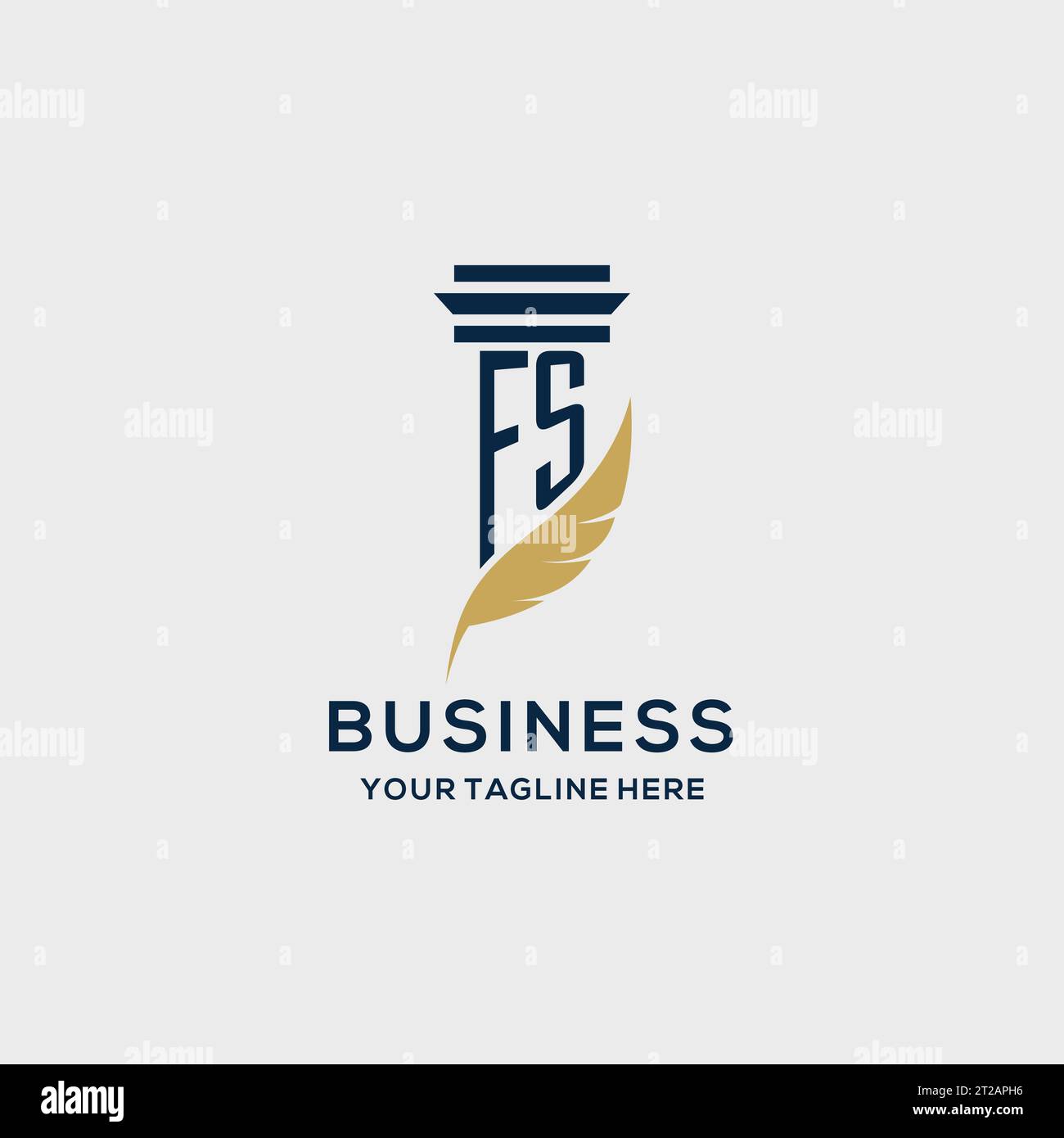 FS monogram initial logo with pillar and feather design, law firm logo ...
