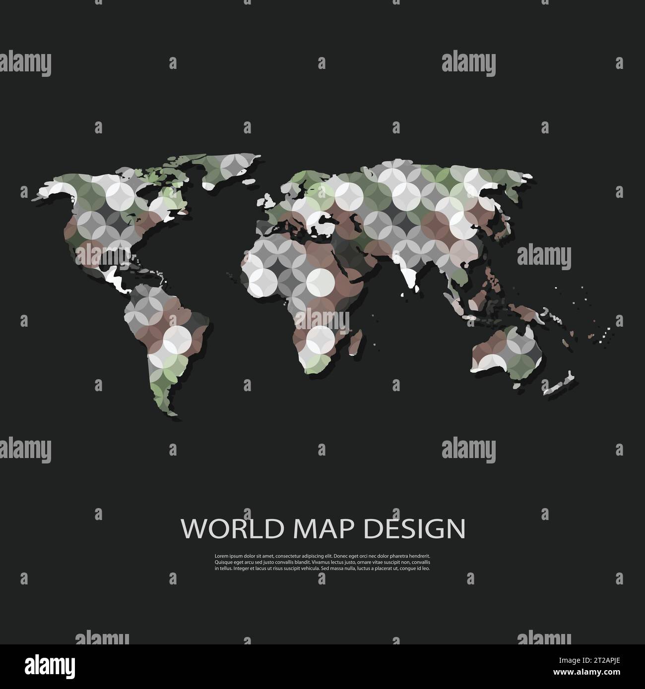 Abstract World Map Background Design in Editable Vector Format Stock ...