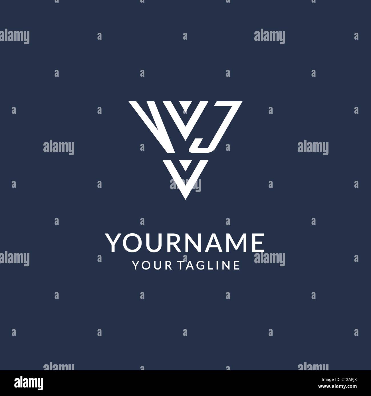 VJ triangle monogram logo design ideas, creative initial letter logo with triangular shape logo vector Stock Vector
