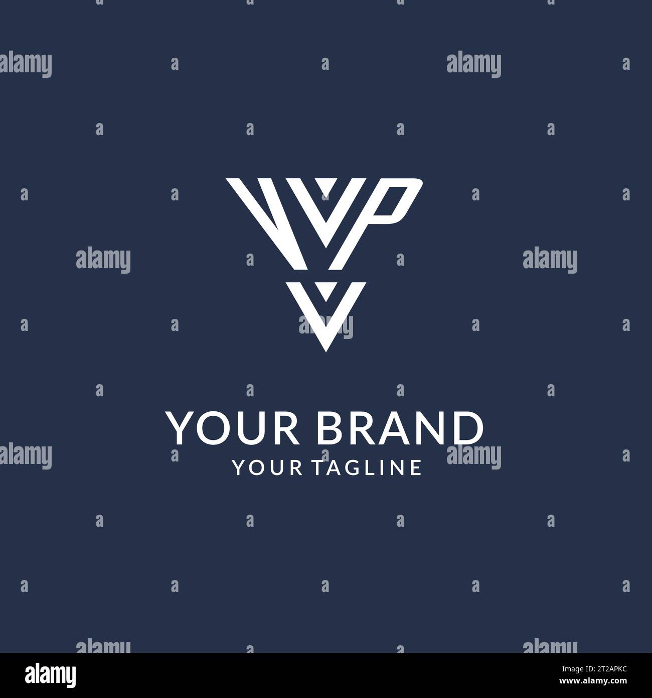 VP triangle monogram logo design ideas, creative initial letter logo with triangular shape logo vector Stock Vector