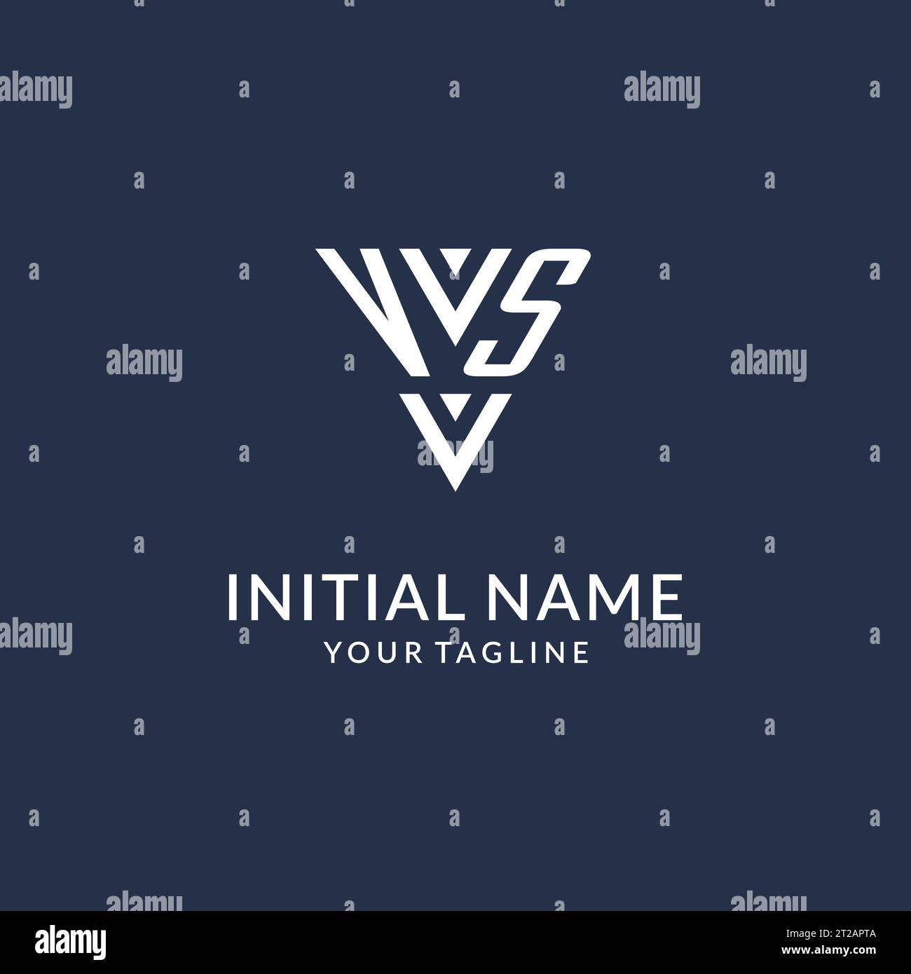 VS triangle monogram logo design ideas, creative initial letter logo with triangular shape logo vector Stock Vector