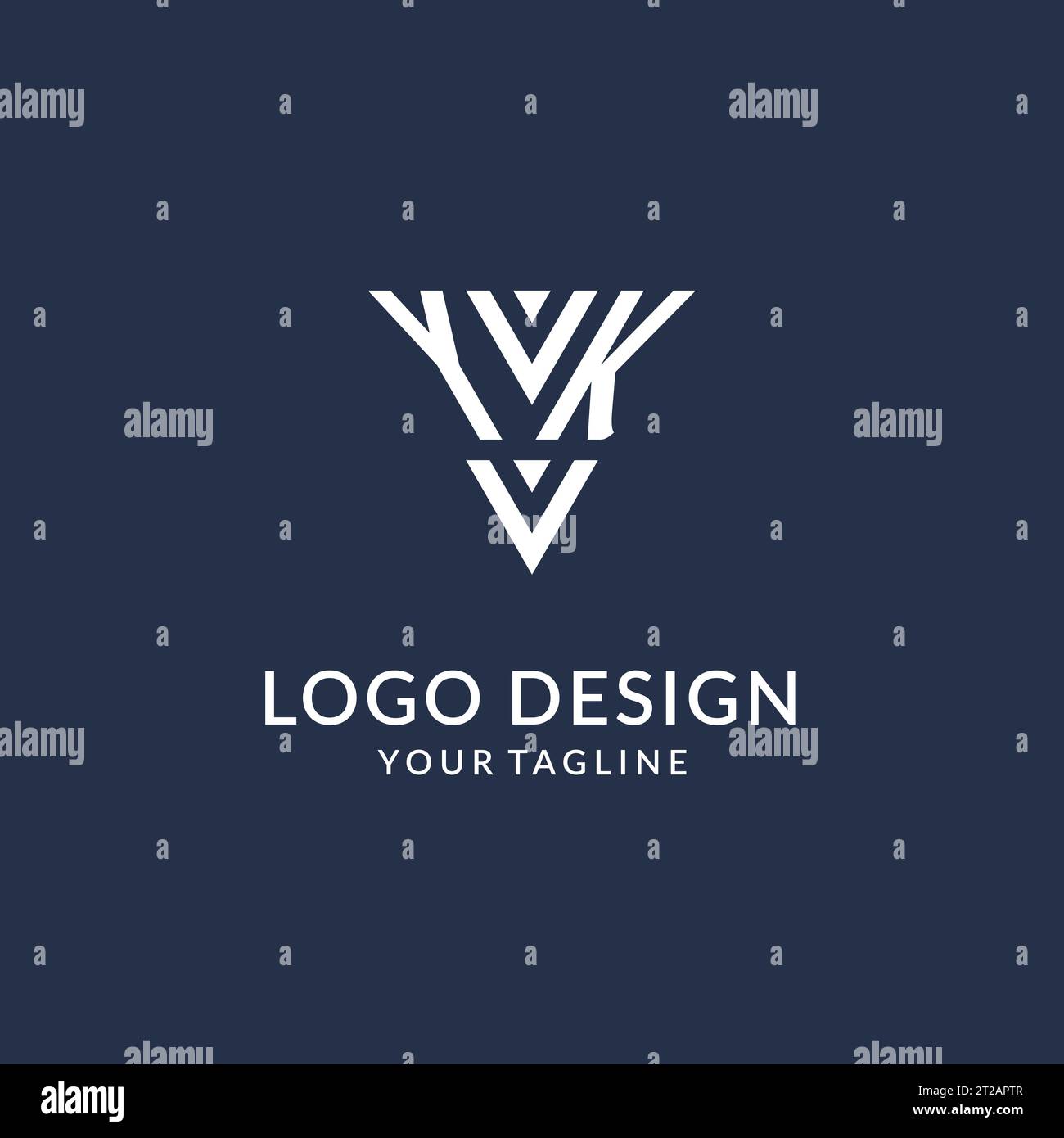 YK triangle monogram logo design ideas, creative initial letter logo with triangular shape logo vector Stock Vector