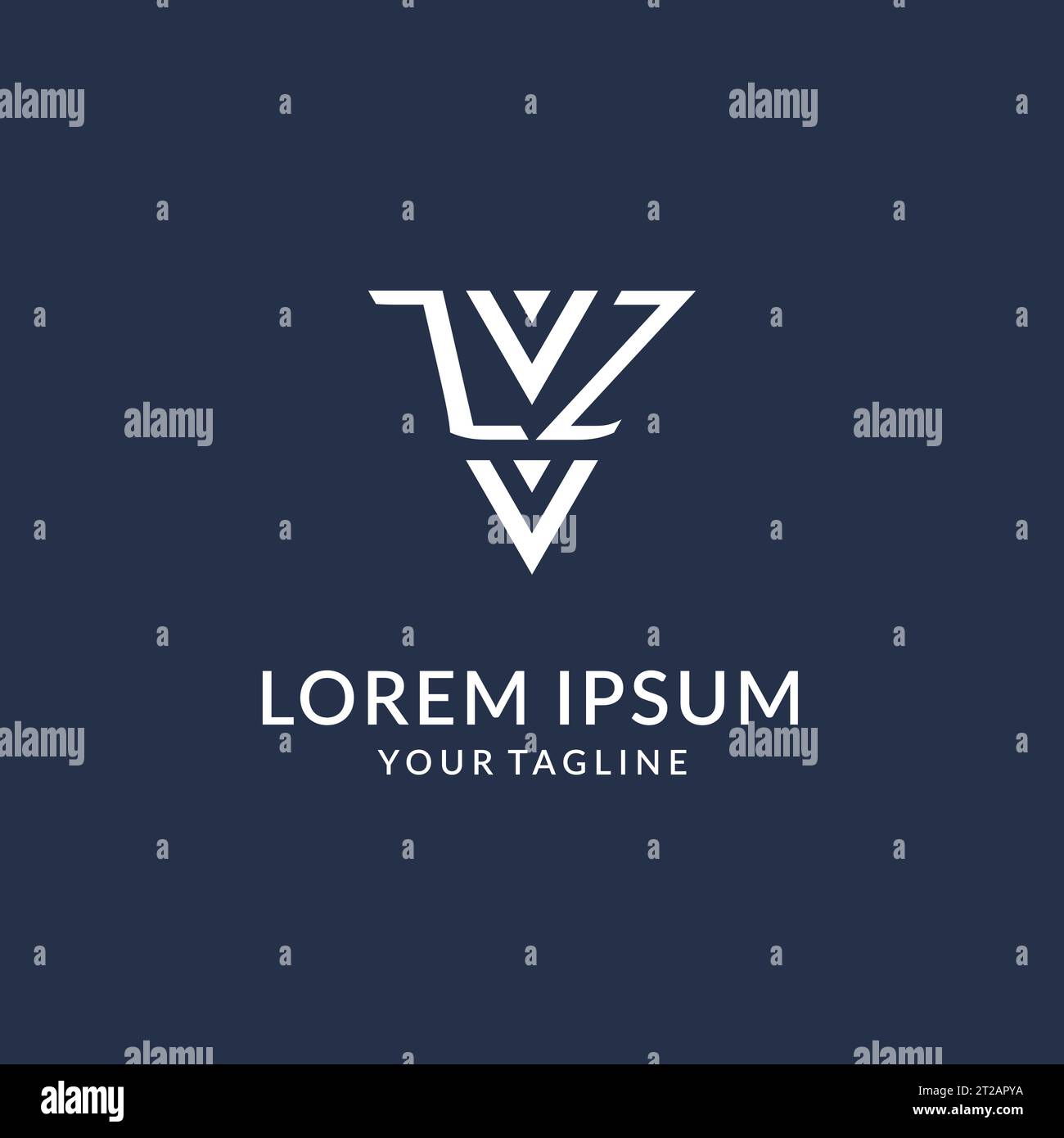 ZZ triangle monogram logo design ideas, creative initial letter logo with triangular shape logo vector Stock Vector