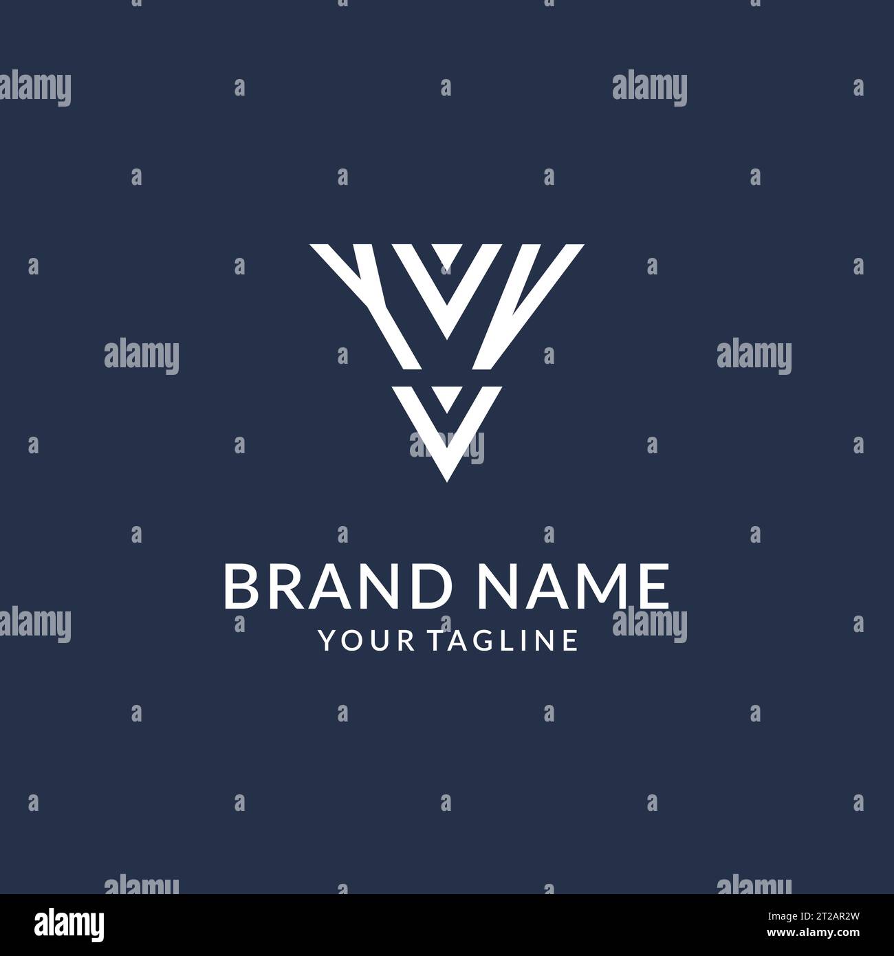 YV triangle monogram logo design ideas, creative initial letter logo with triangular shape logo vector Stock Vector
