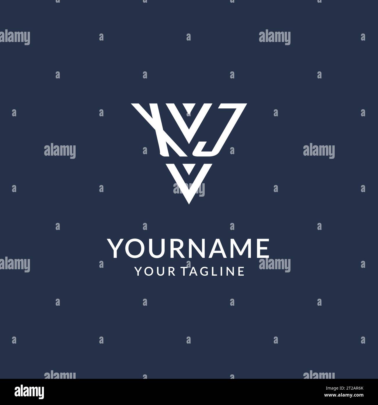 XJ triangle monogram logo design ideas, creative initial letter logo with triangular shape logo vector Stock Vector