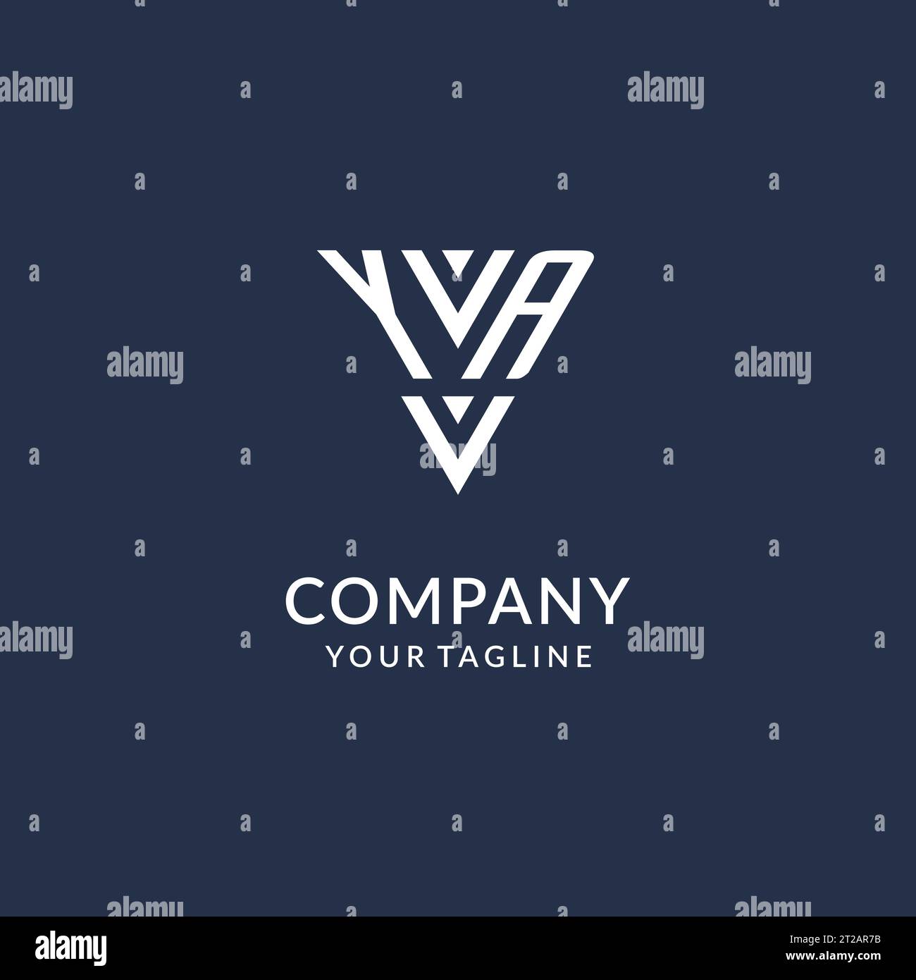YA triangle monogram logo design ideas, creative initial letter logo with triangular shape logo vector Stock Vector