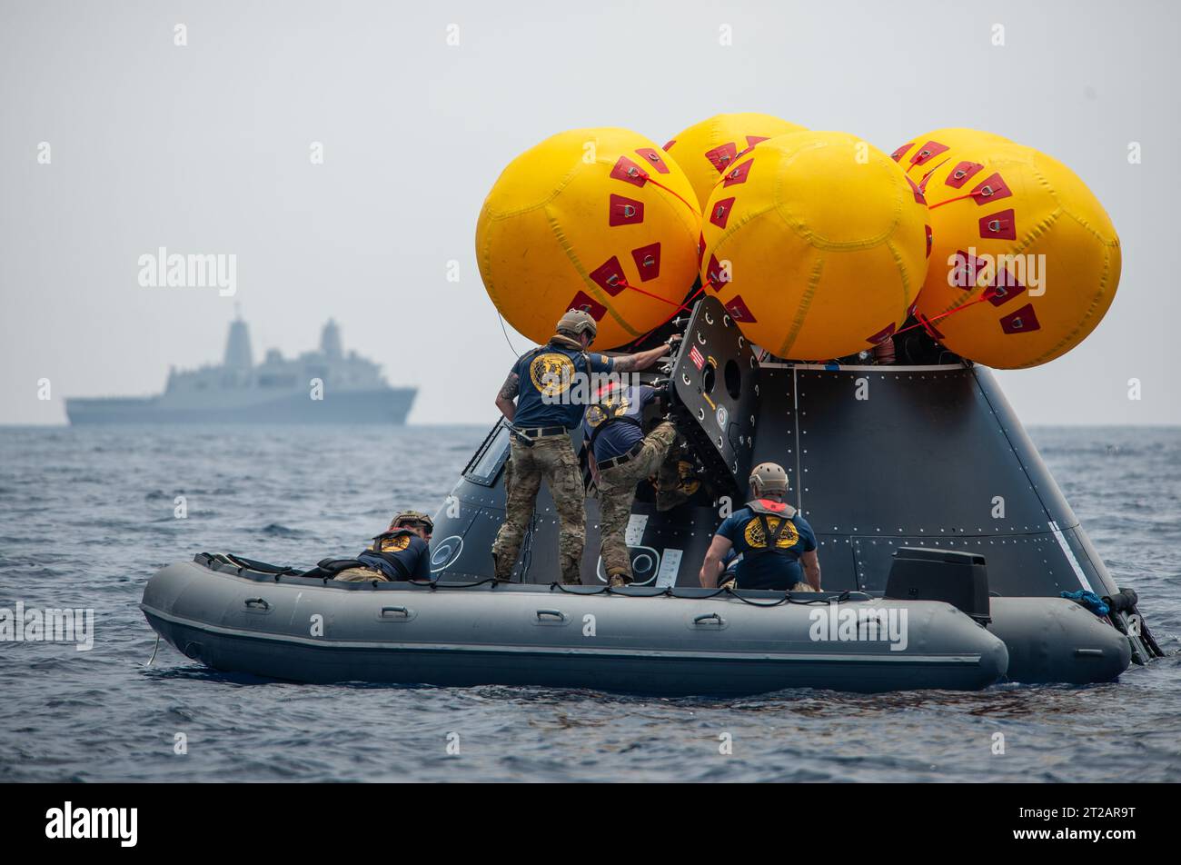 Artemis Inflatble NASA, Navy, and Air Force personnel practice Artemis II astronaut ...