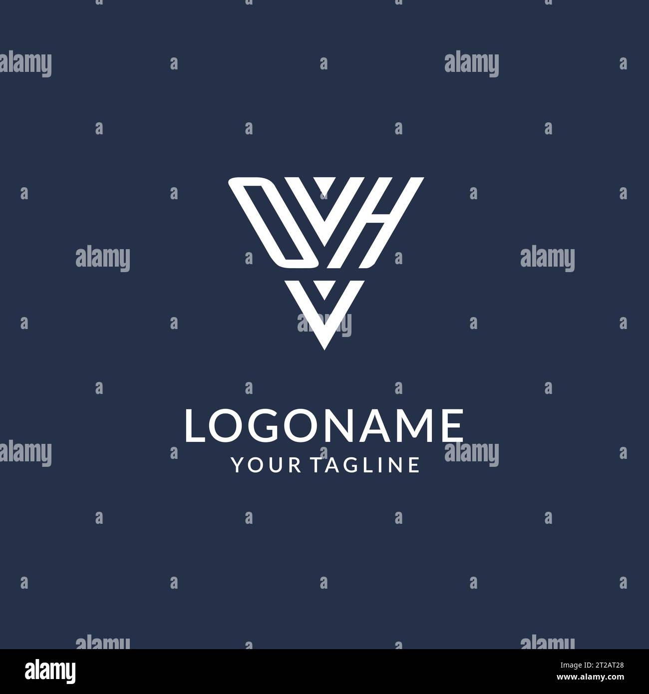 OH triangle monogram logo design ideas, creative initial letter logo with triangular shape logo vector Stock Vector