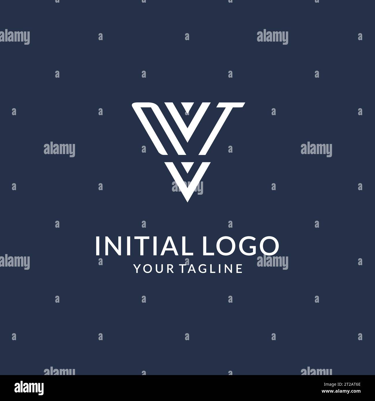 NT triangle monogram logo design ideas, creative initial letter logo with triangular shape logo vector Stock Vector