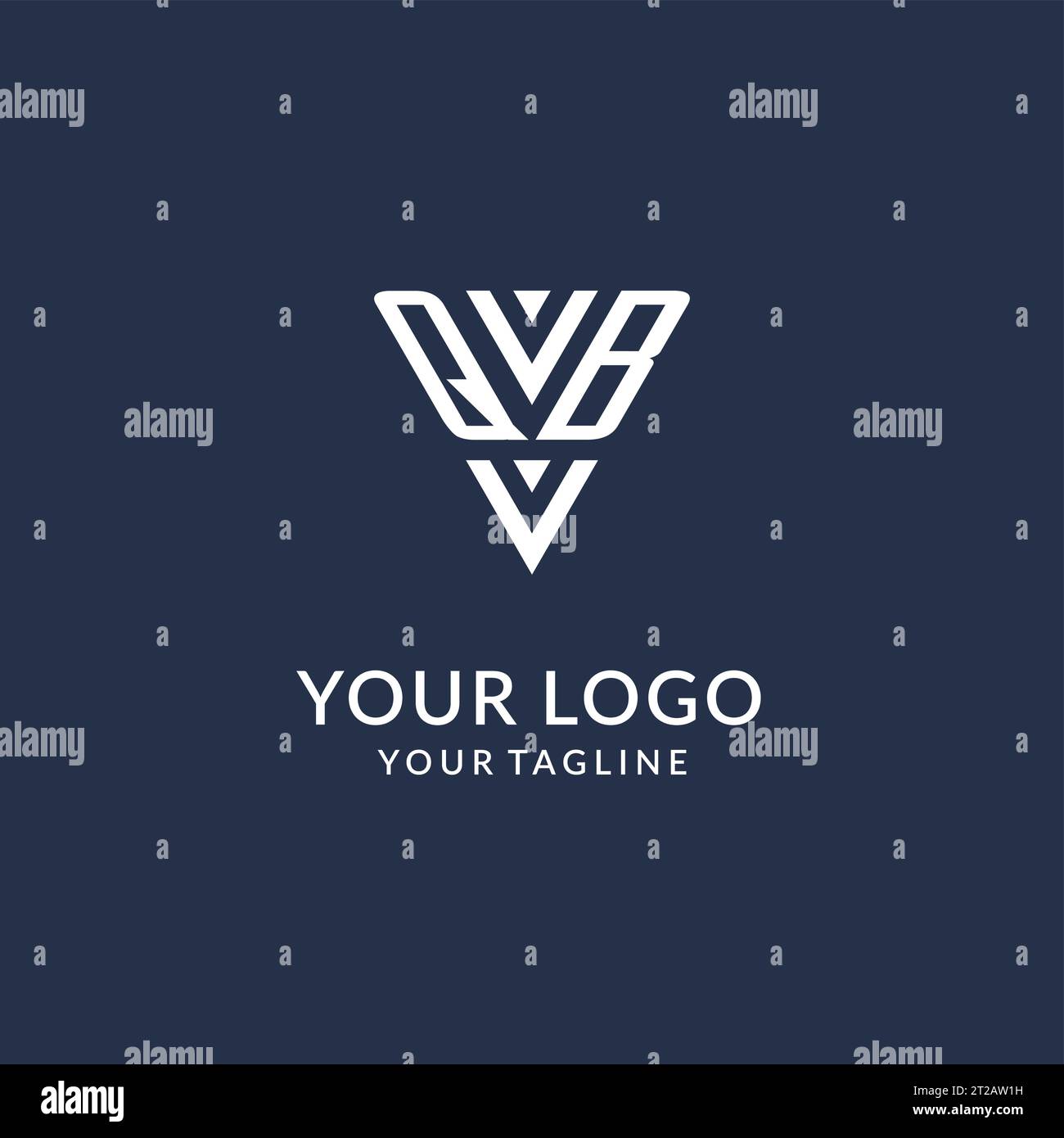 QB triangle monogram logo design ideas, creative initial letter logo with triangular shape logo vector Stock Vector