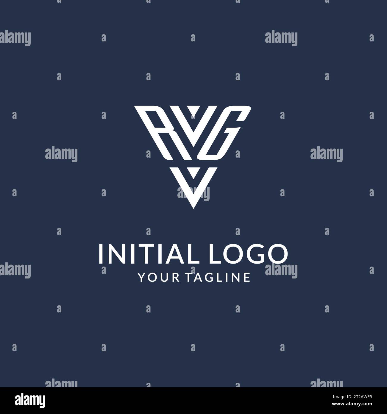 RG triangle monogram logo design ideas, creative initial letter logo with triangular shape logo vector Stock Vector