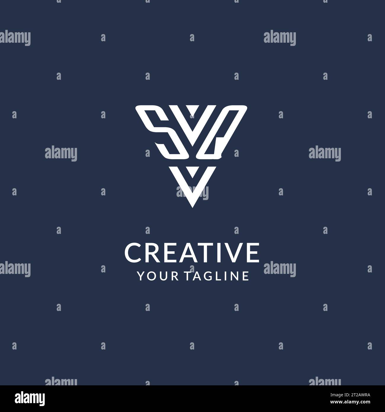 SQ triangle monogram logo design ideas, creative initial letter logo with triangular shape logo vector Stock Vector